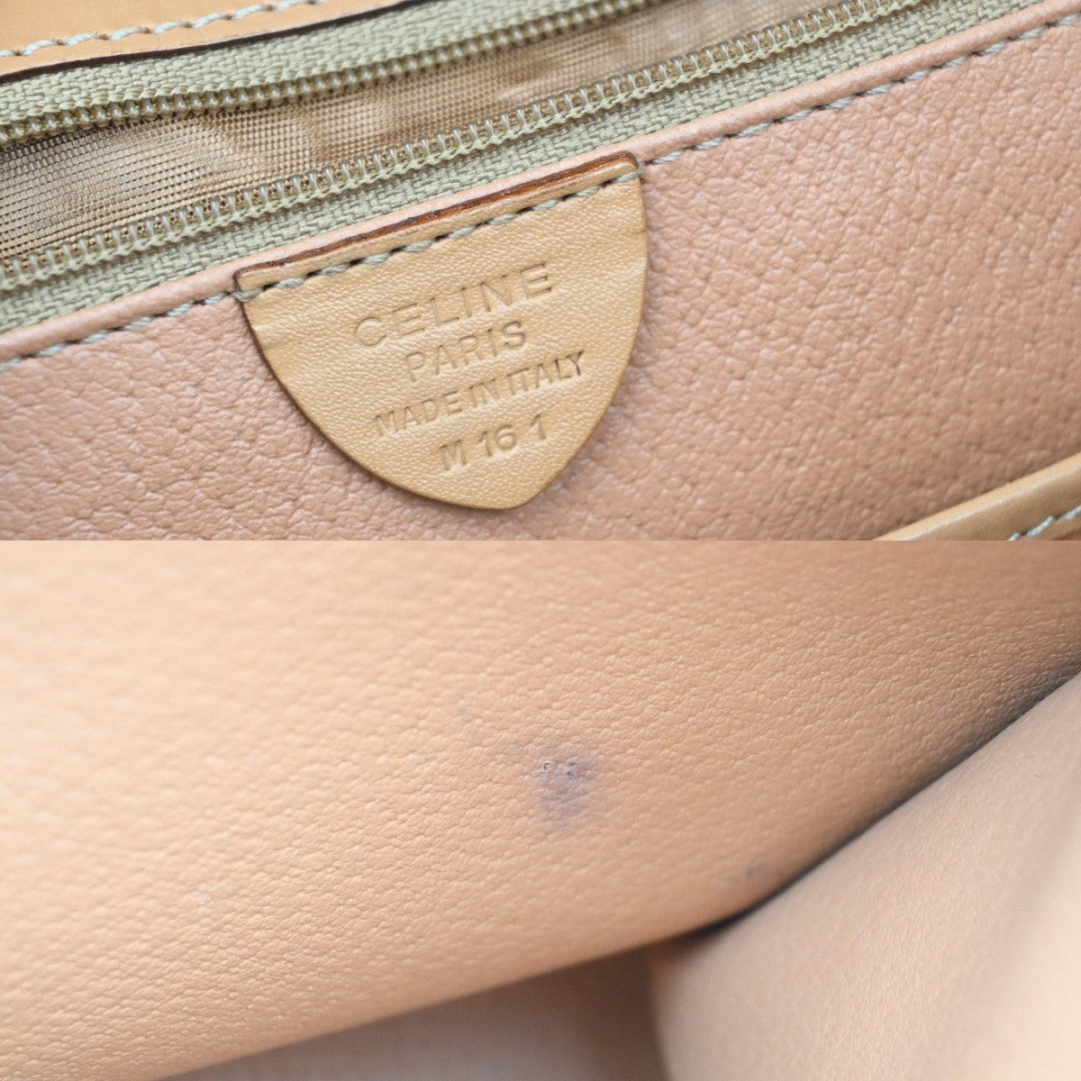 CELINE Logo Macadam Pattern Hand Bag PVC Leather Brown Beige GHW Italy 35MA546