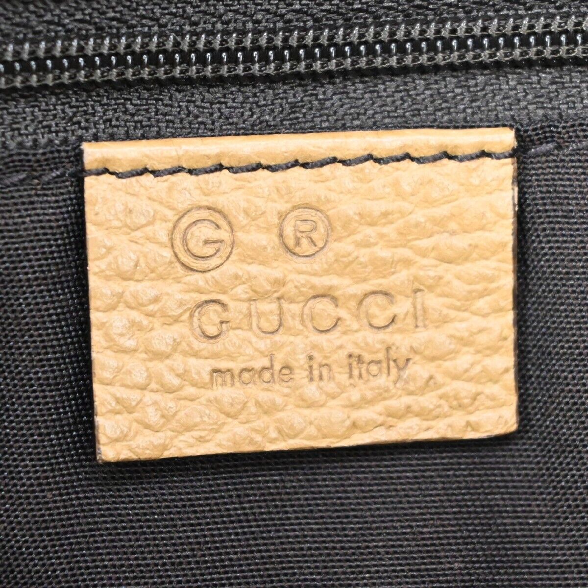 GUCCI GG Interlocking Charm 2Way Shoulder Hand Bag Leather Beige Silver 84ED479