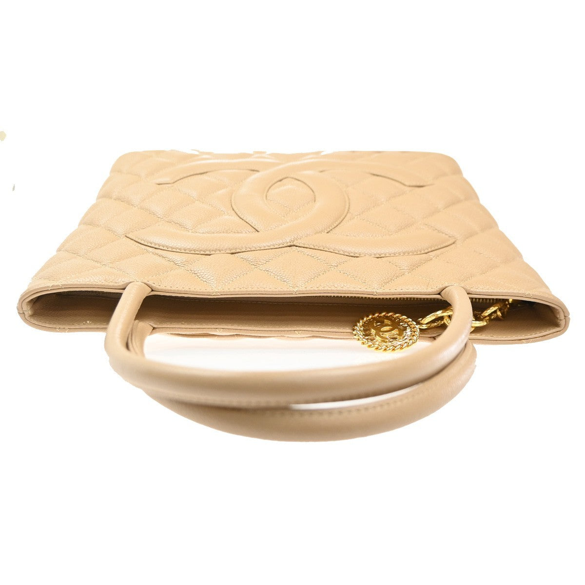 CHANEL CC Matelasse Shoulder Hand Bag Grained Calfskin Leather BE Italy 369RL781