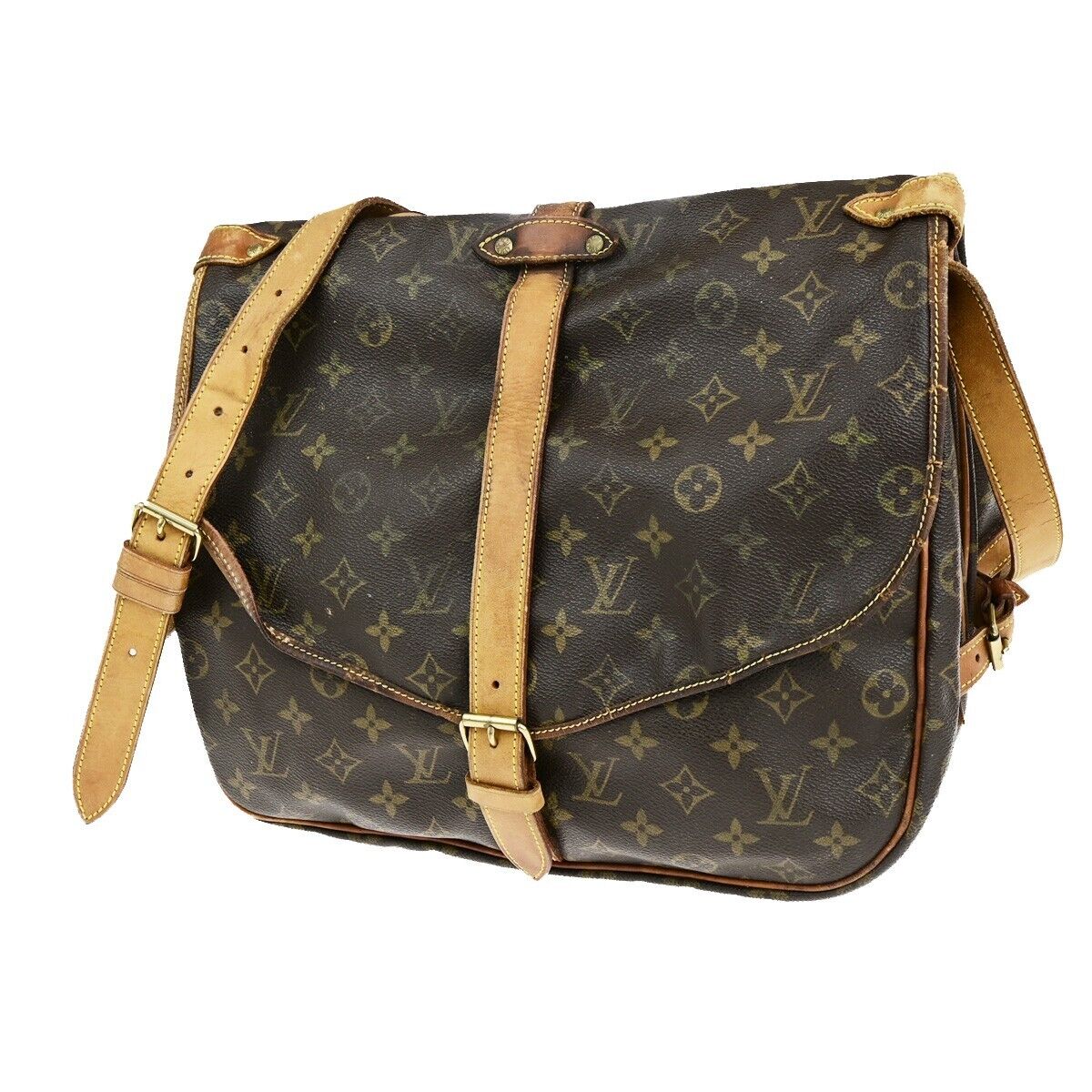 LOUIS VUITTON Saumur 35 Shoulder Bag Monogram Leather BN France M42254 33EC935