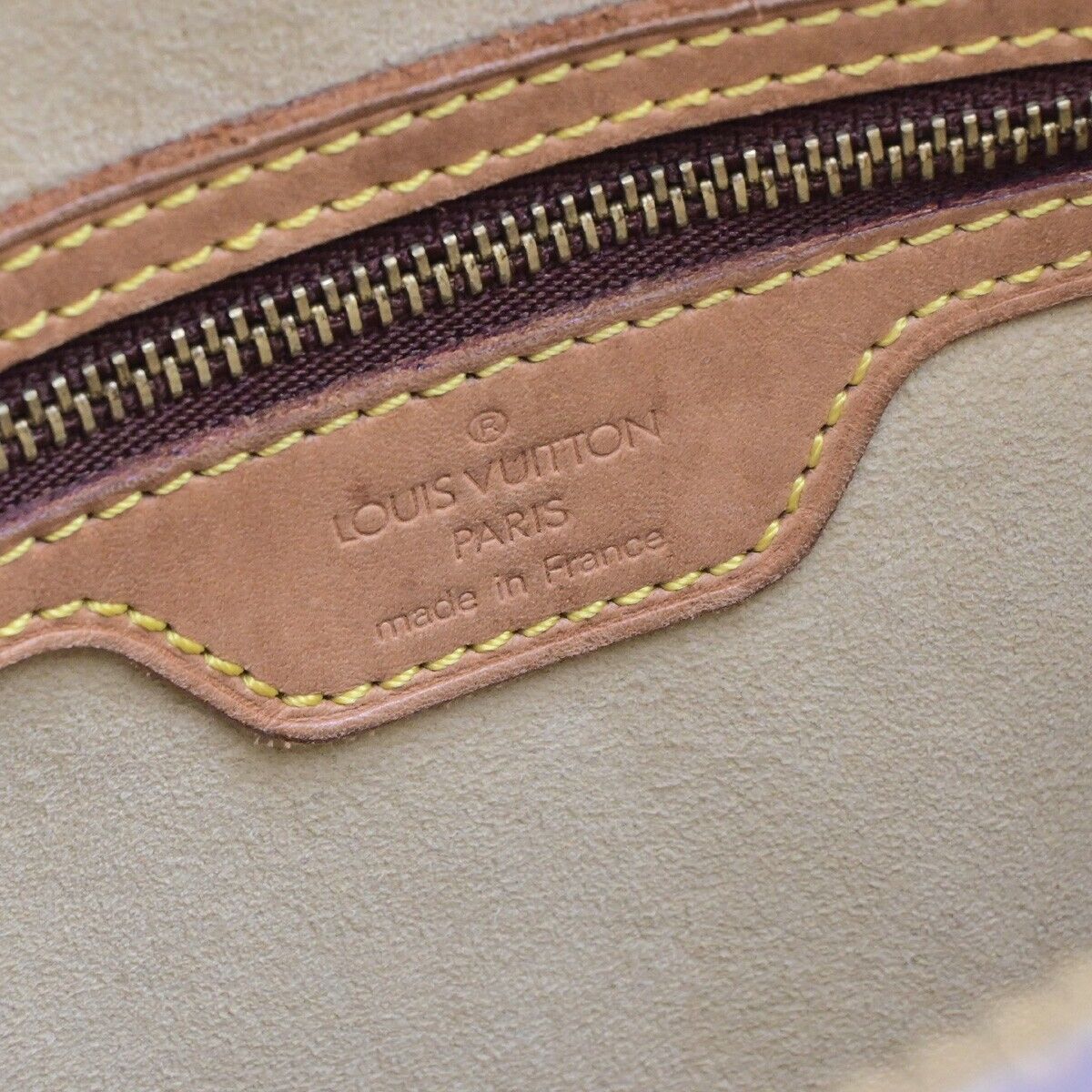LOUIS VUITTON Logo Looping GM Shoulder Bag Monogram Leather Brown M51145 80ED311