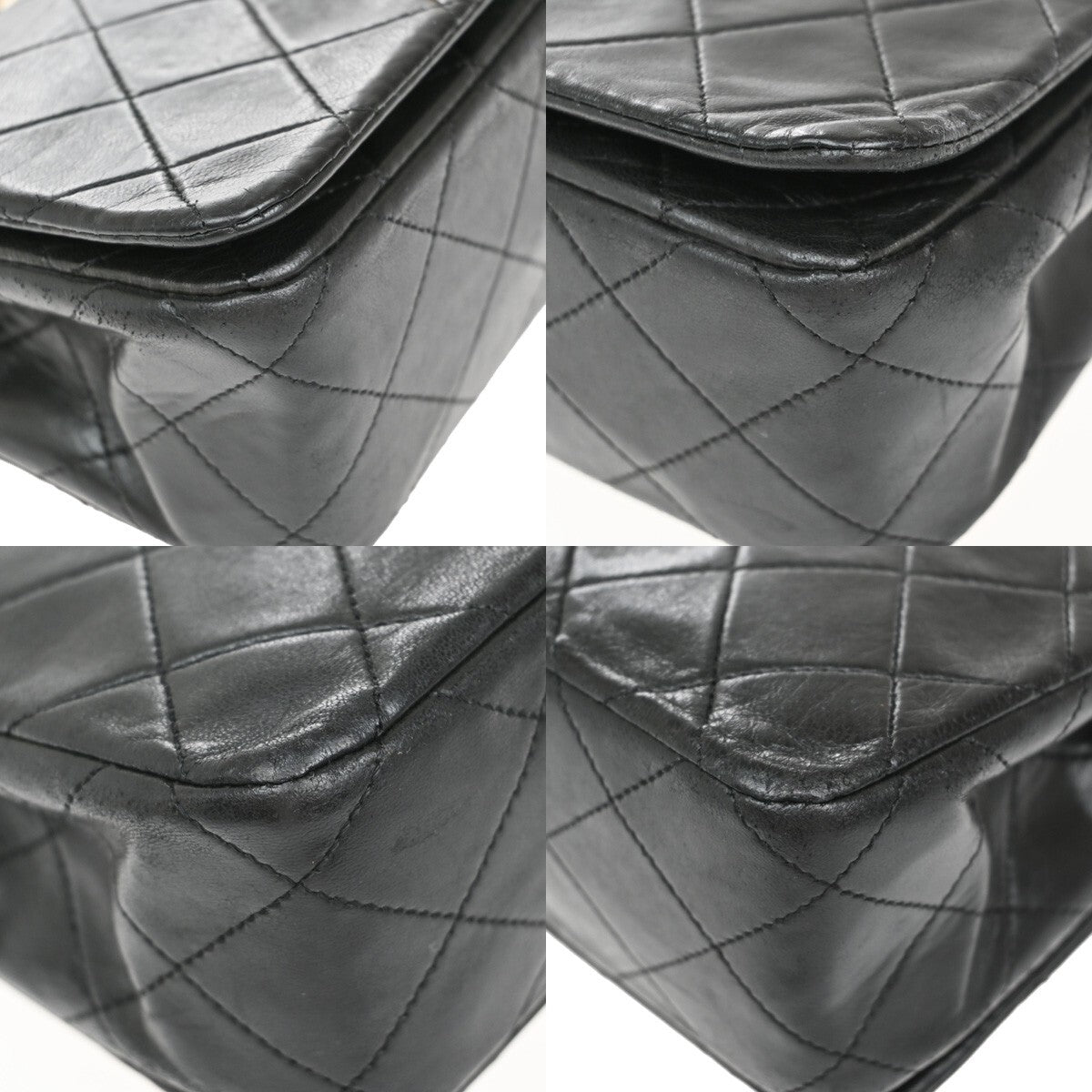 CHANEL CC Mini Matelasse Full Flap Chain Shoulder Bag Leather Black GHW 654RF285