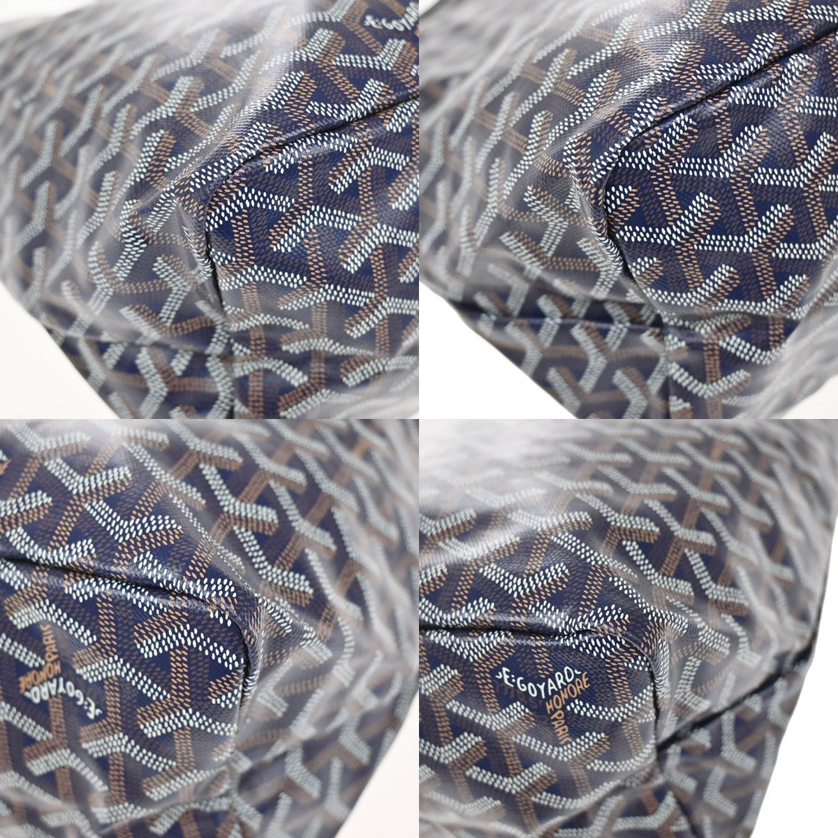 GOYARD Logo Saint Louis Small Shoulder Tote Bag Pouch Canvas Leather BE 357LC557