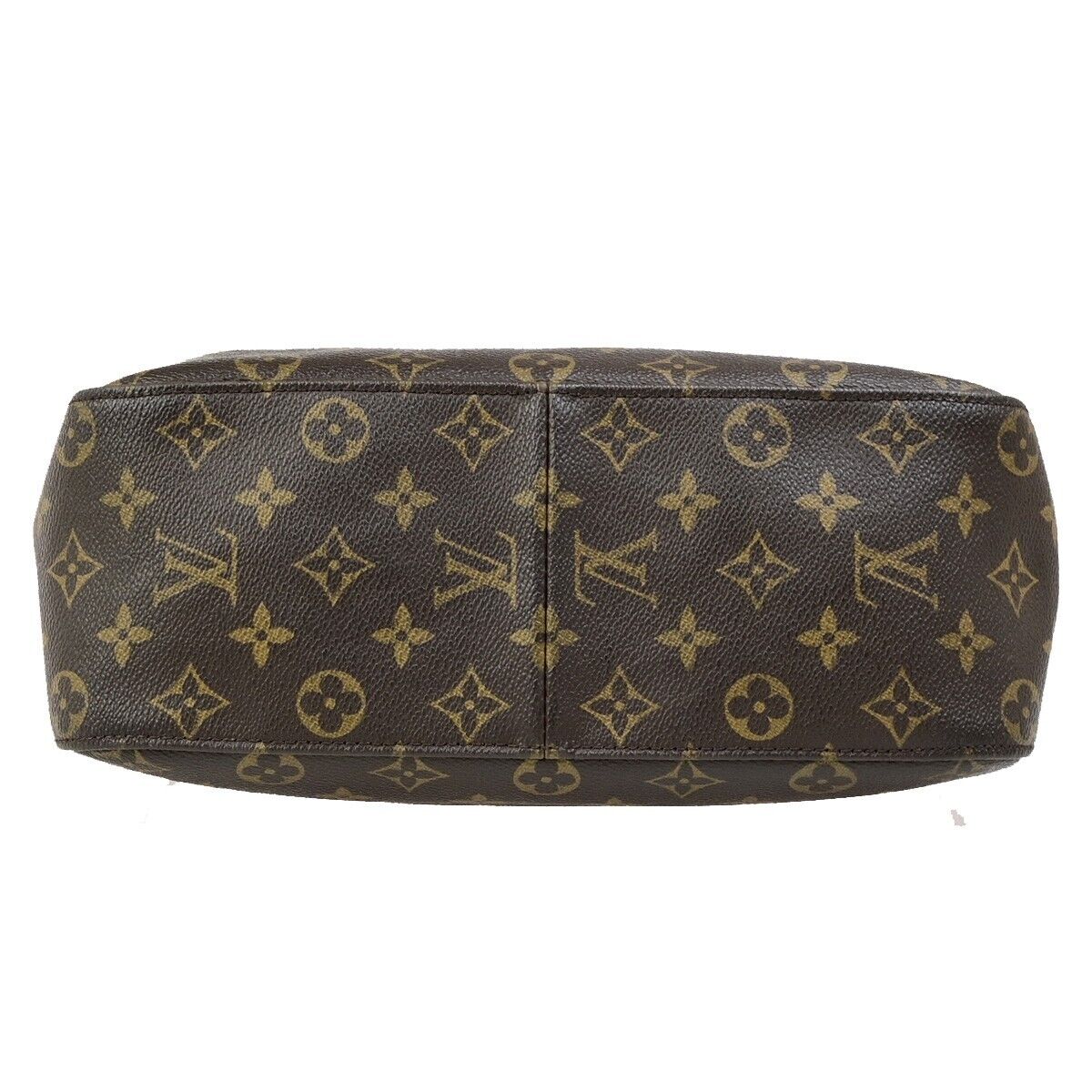 LOUIS VUITTON Logo Looping GM Shoulder Bag Monogram Leather Brown M51145 89ED212