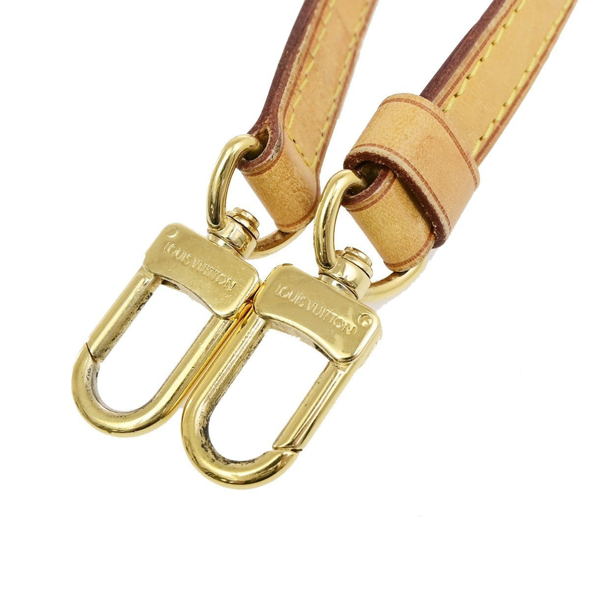 LOUIS VUITTON LV Logo Shoulder Bag Strap Leather Brown GHW 67YJ271