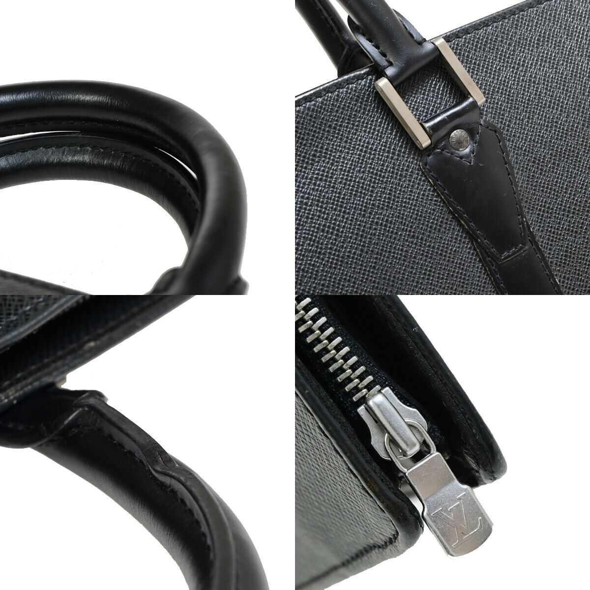 LOUIS VUITTON Porte Documents Lozan Briefcase Hand Bag Taiga BK M30052 61EC575