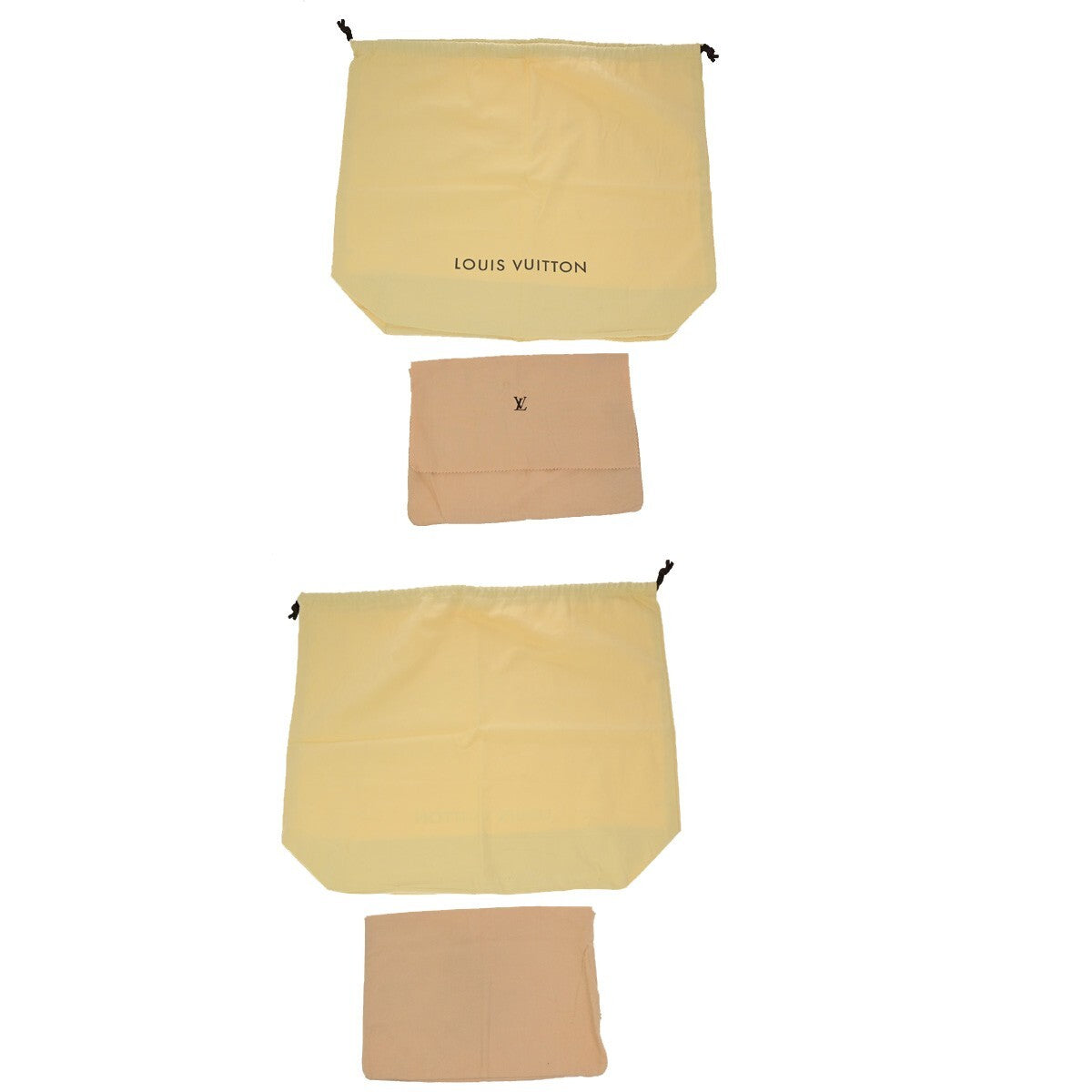 LOUIS VUITTON Logo 10 Set Dust Bag Drawstring Canvas Cotton Beige Brown 03KB492