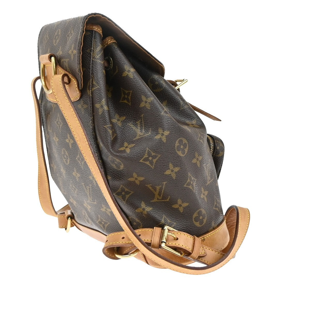 LOUIS VUITTON Montsouris MM Backpack Bag Monogram Leather Brown M51136 97EE233