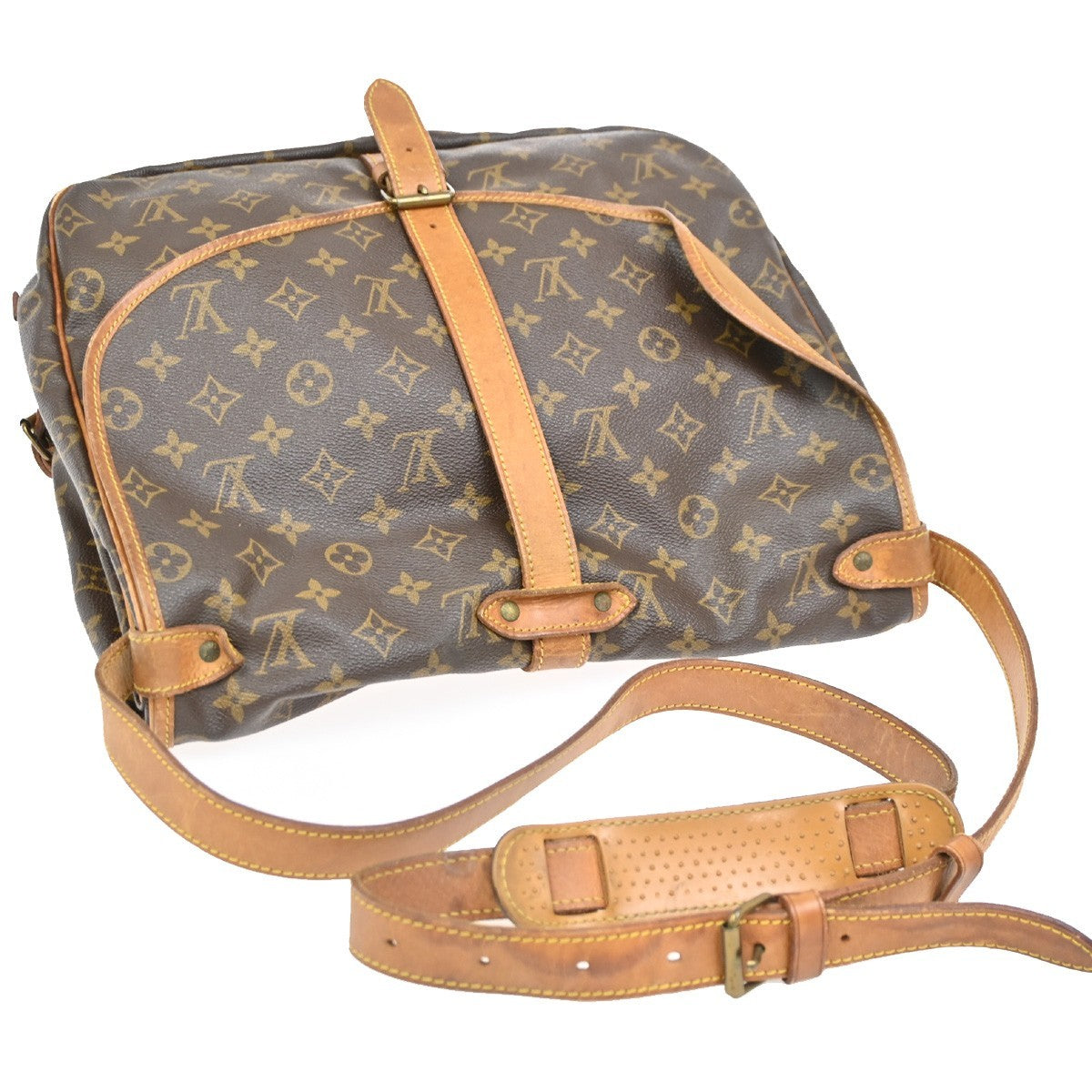 LOUIS VUITTON Saumur 35 Shoulder Bag Monogram Leather BN France M42254 70DA212