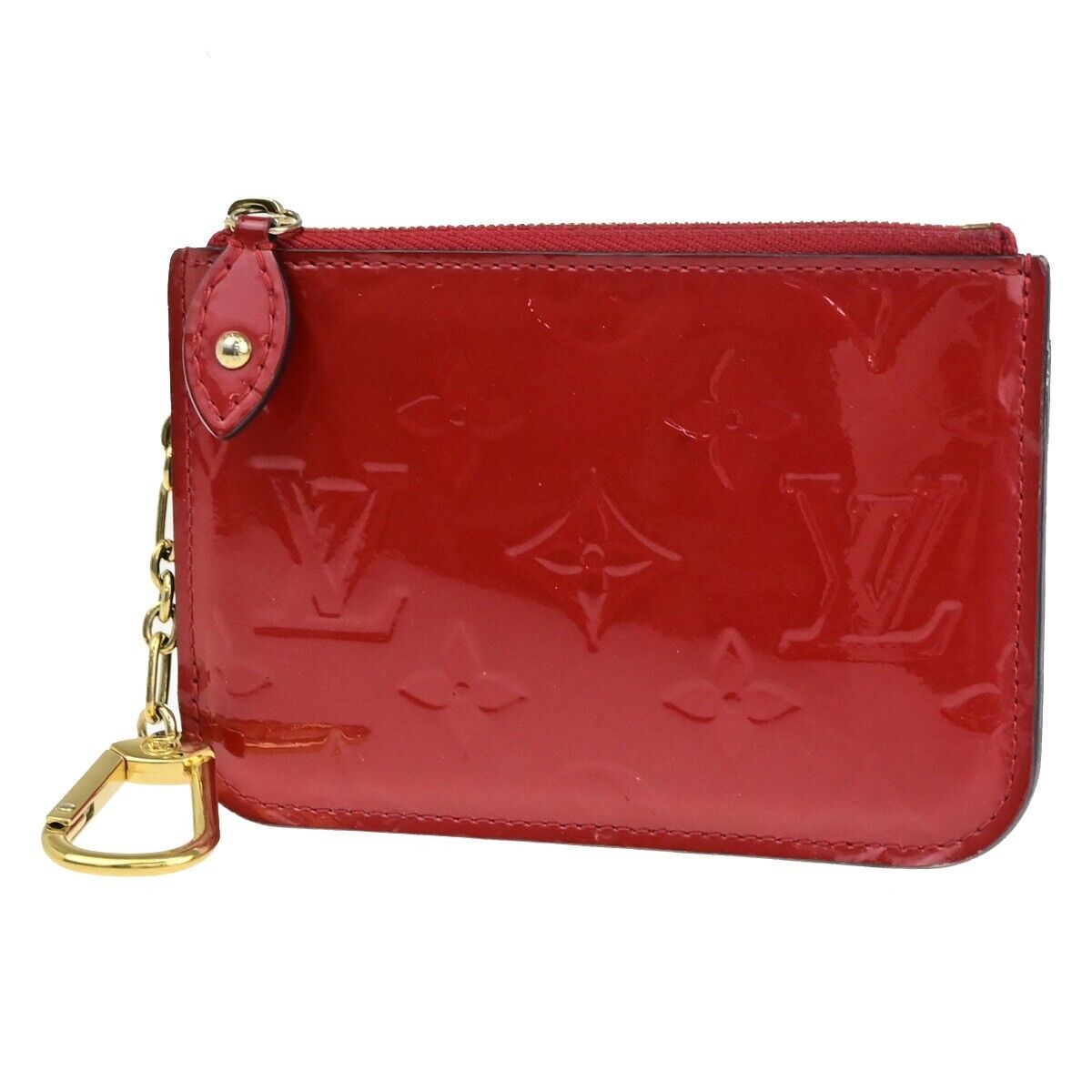 LOUIS VUITTON Pochette Cles Coin Wallet Monogram Vernis Red M93559 66EC583