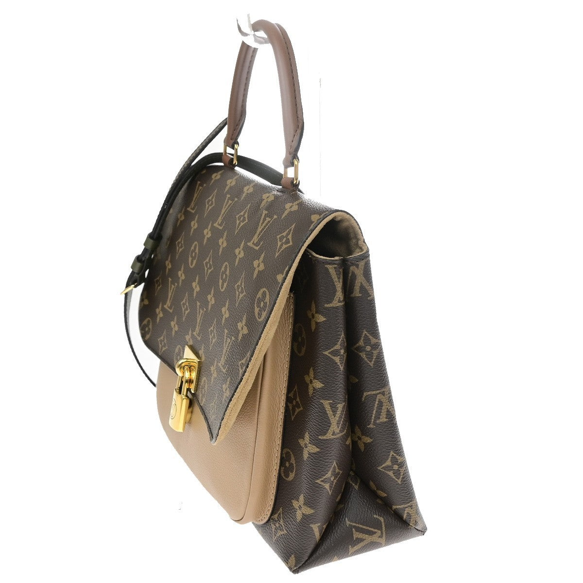 LOUIS VUITTON Logo Marignan Shoulder Bag Monogram Leather Brown M44259 600RQ083