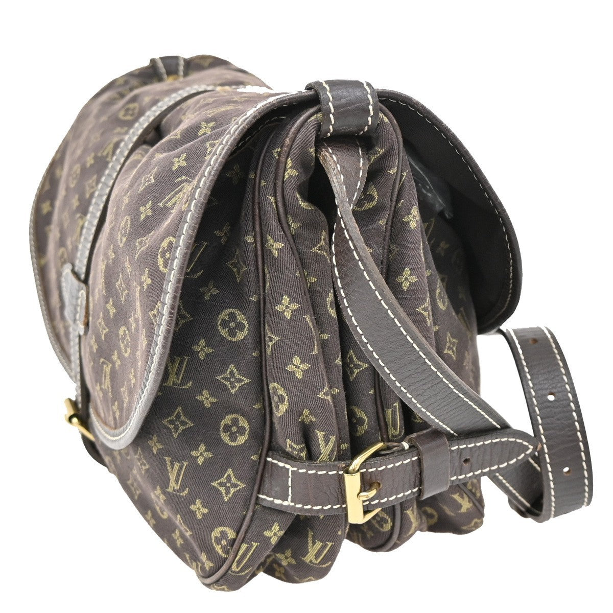 LOUIS VUITTON Saumur 30 Shoulder Bag Monogram Mini Lin Canvas BN M95227 72EF891