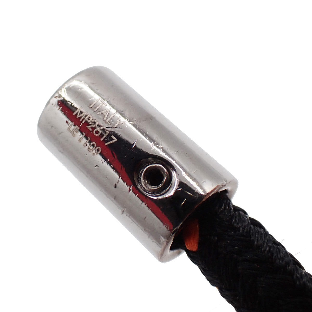 LOUIS VUITTON Porete Cles LV Shaped Rope Key Chain Black Silver MP2617 32KP063