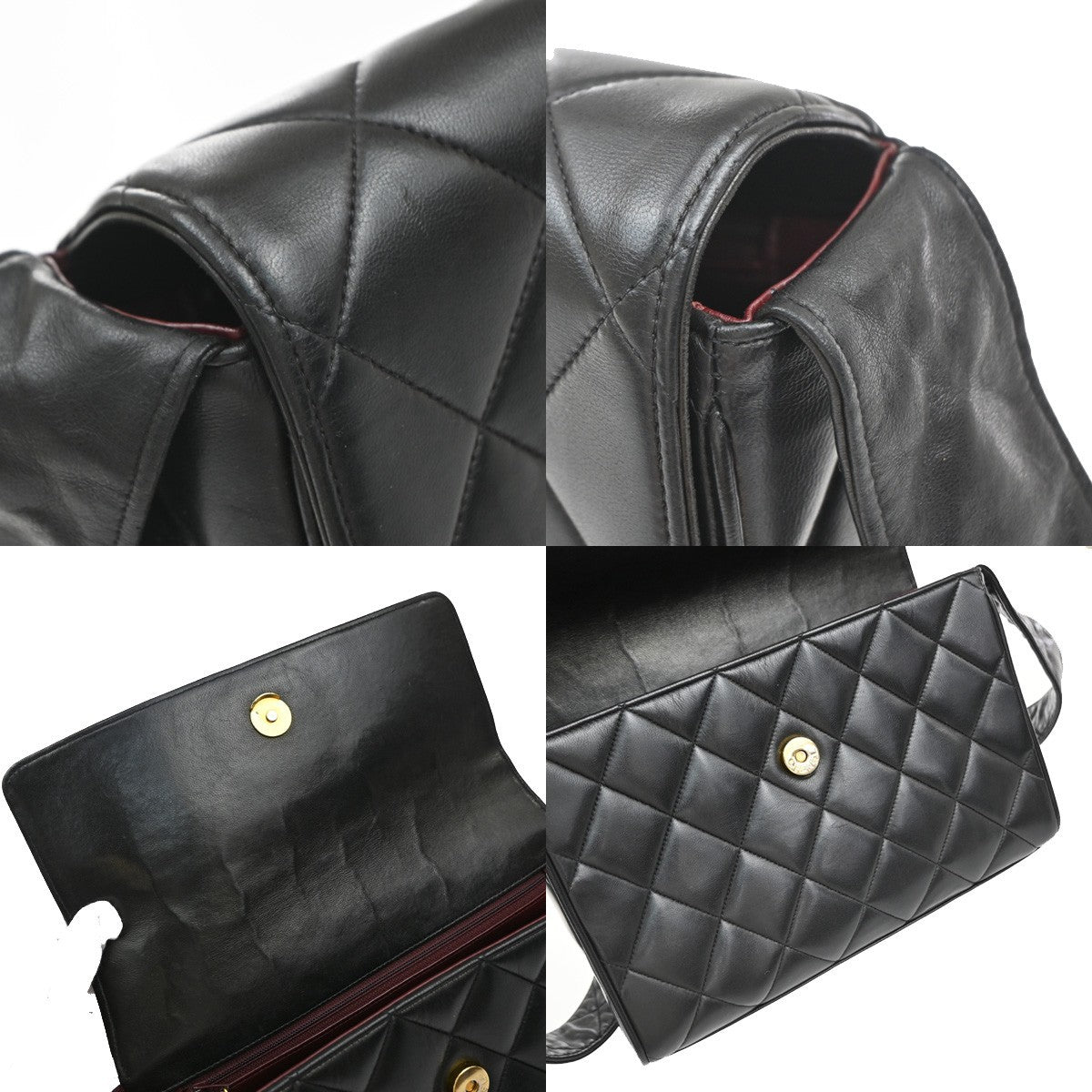 CHANEL CC Matelasse 25 Shoulder Bag Leather Black Vintage 359RP170