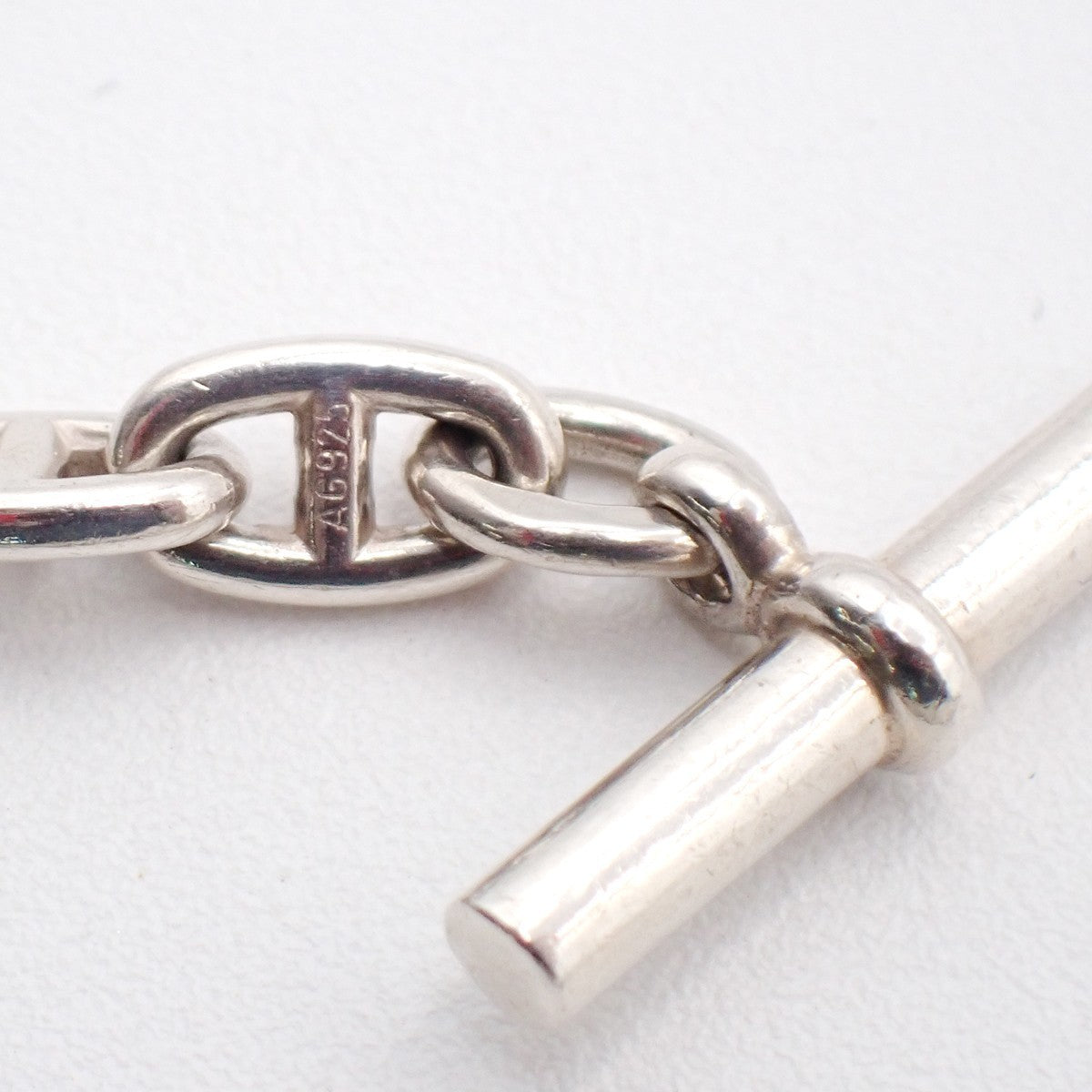 HERMES Logo Chaine D'ancre TPM Chain Bracelet  28 Link Silver Ag925 396LC630
