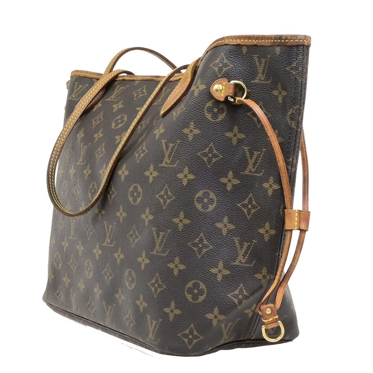 LOUIS VUITTON Neverfull MM Shoulder Tote Bag Monogram Leather BN M40156 97KA530
