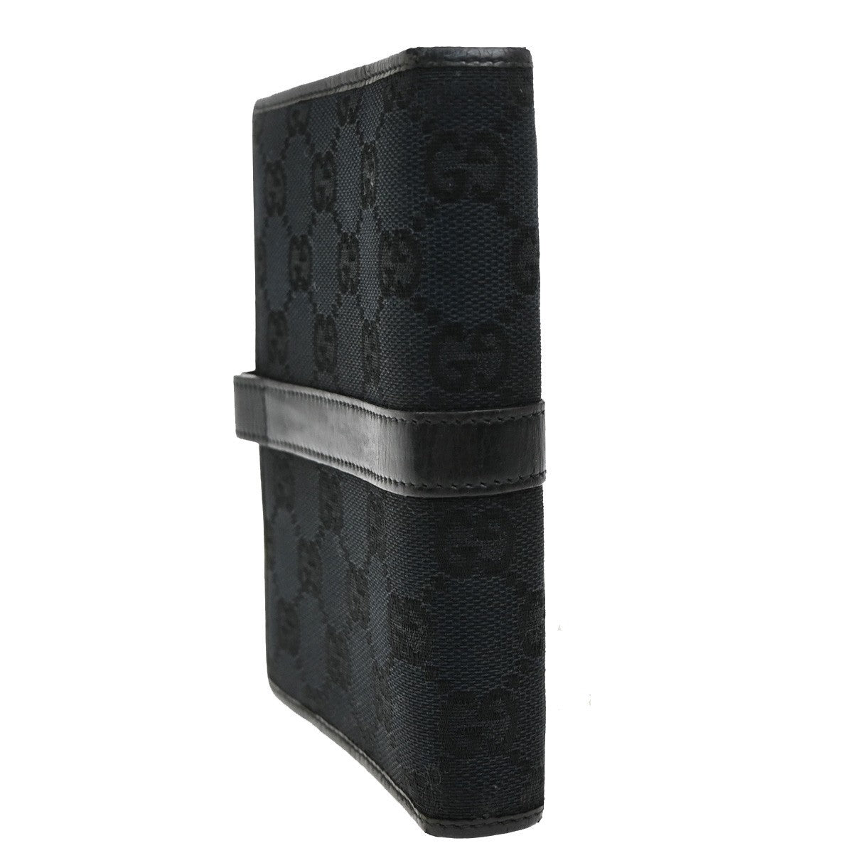 GUCCI GG pattern Jackie Agenda Day Planner Cover Canvas Leather Black 07KB464