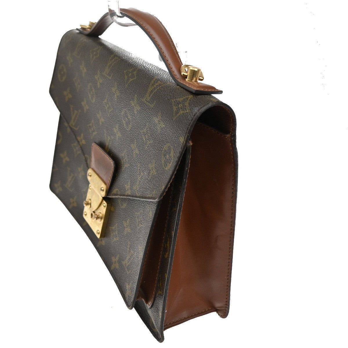 LOUIS VUITTON Monceau 28 Hand Bag Monogram Leather Brown France M51185 32TA229