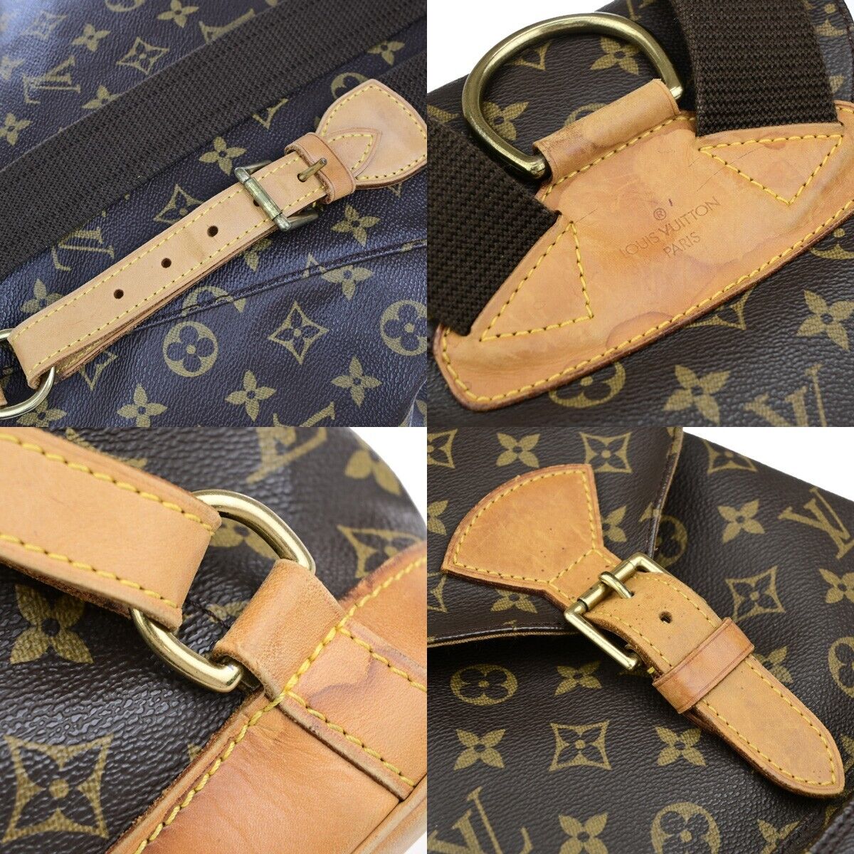 LOUIS VUITTON Montsouris GM Backpack Bag Monogram Leather Brown M51135 10EB746
