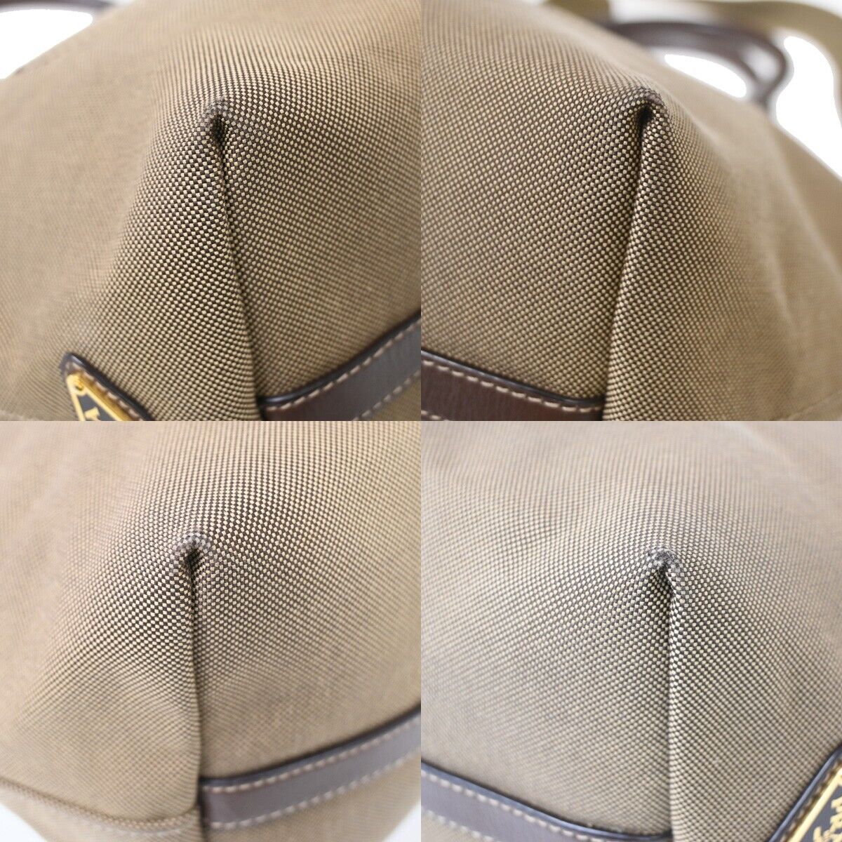 PRADA MILANO 2Way Crossbody  Shoulder Bag Canvas Leather Brown  70SH177