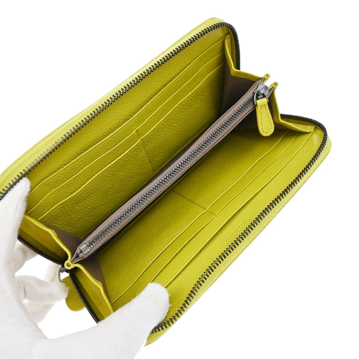 BOTTEGA VENETA Intrecciato Long Zipper Around Wallet Leather Gray 35KP051