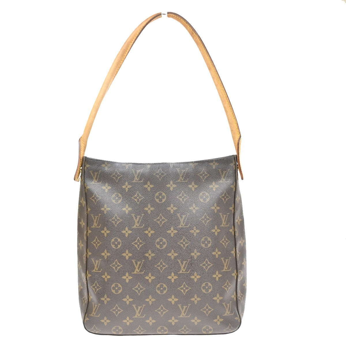 LOUIS VUITTON Logo Looping GM Shoulder Bag Monogram Leather Brown M51145 88YH944