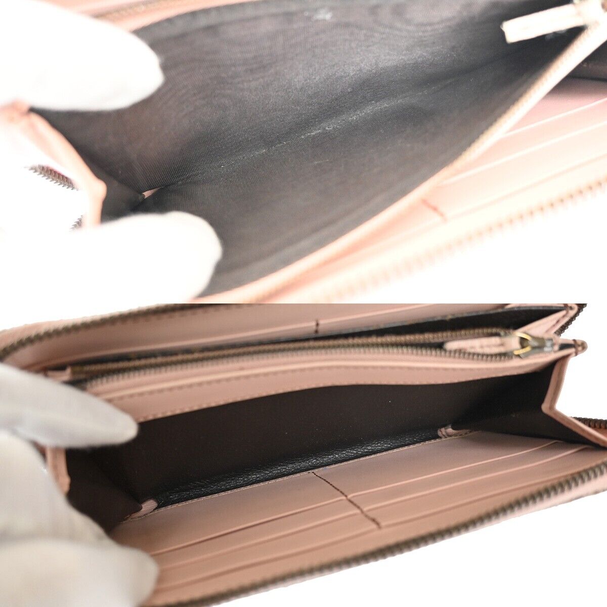 GUCCI GG Marmont Long Zipper Wallet Purse Exotic Leather Pink GHW Italy 39YD962