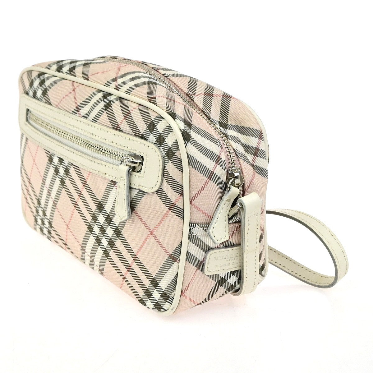 BURBERRY Blue Label Nova Check Shoulder Bag Canvas Leather Pink SHW 69YJ269