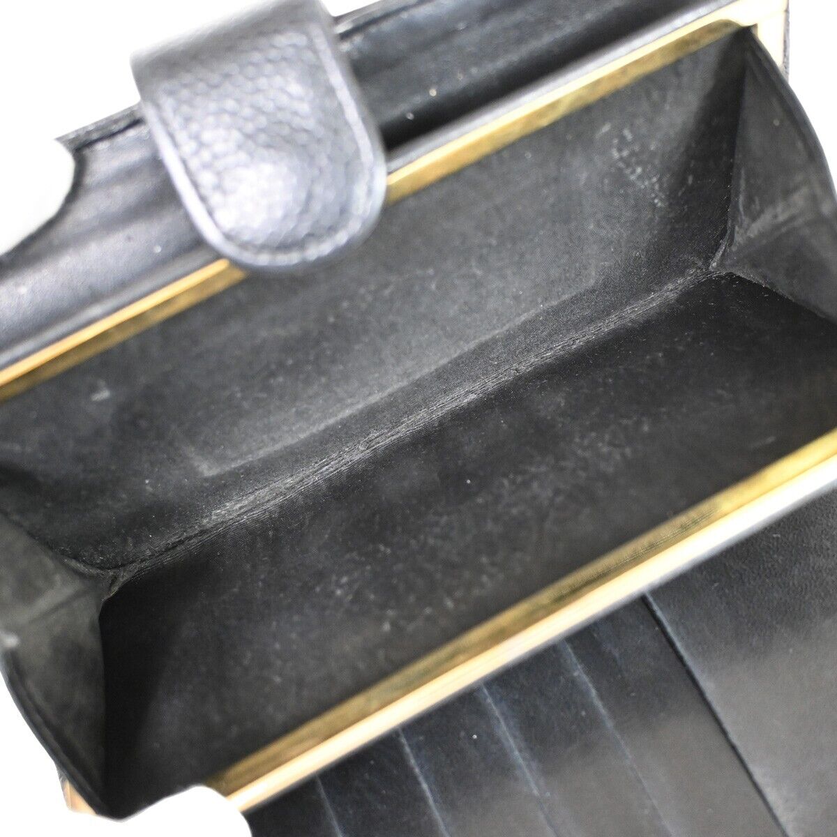 CHANEL CC Logo Long Bifold Wallet Purse Caviar Skin Leather Black GHW 34RF095