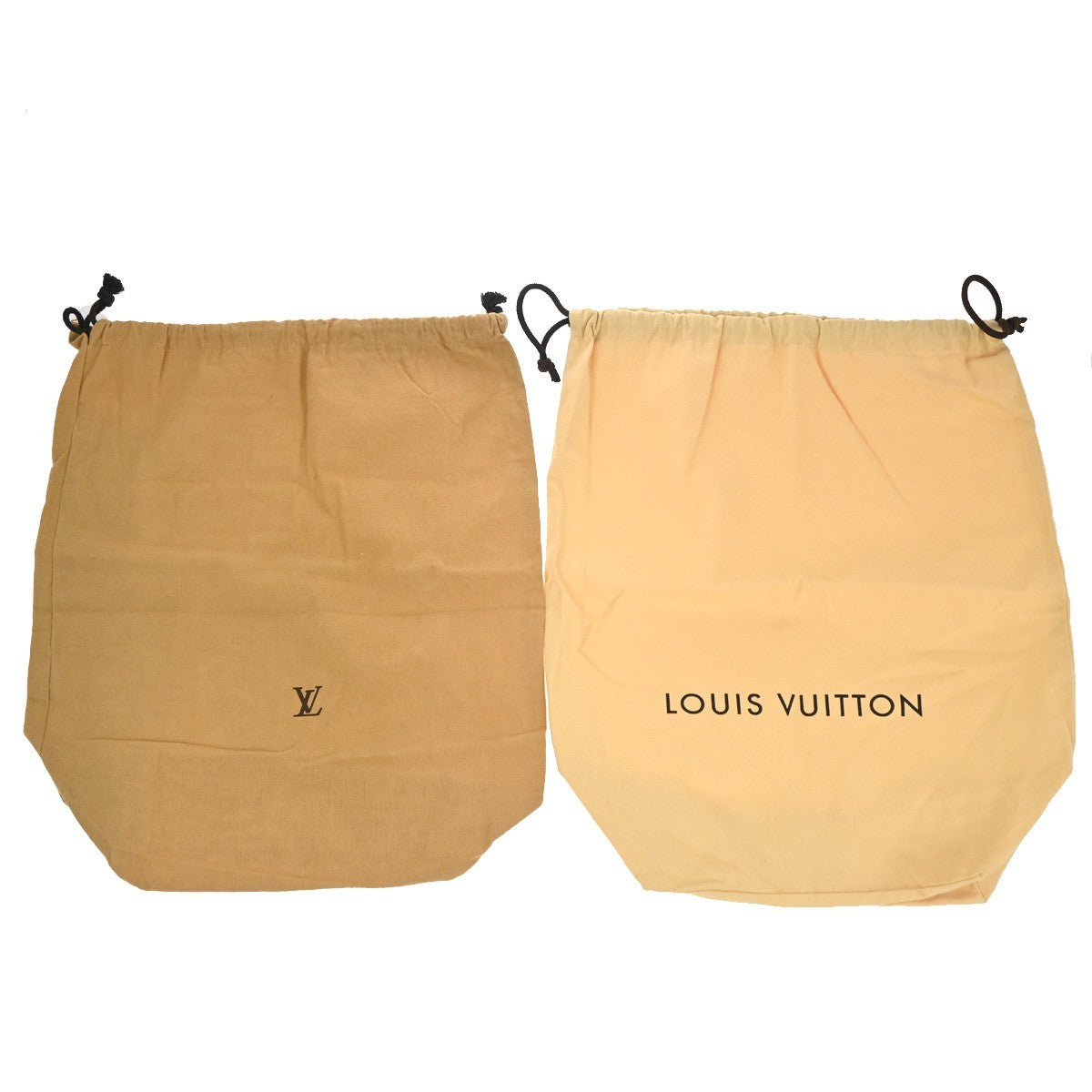 LOUIS VUITTON Logo 10 Set Dust Bag Drawstring Canvas Cotton Beige Brown 09KC789
