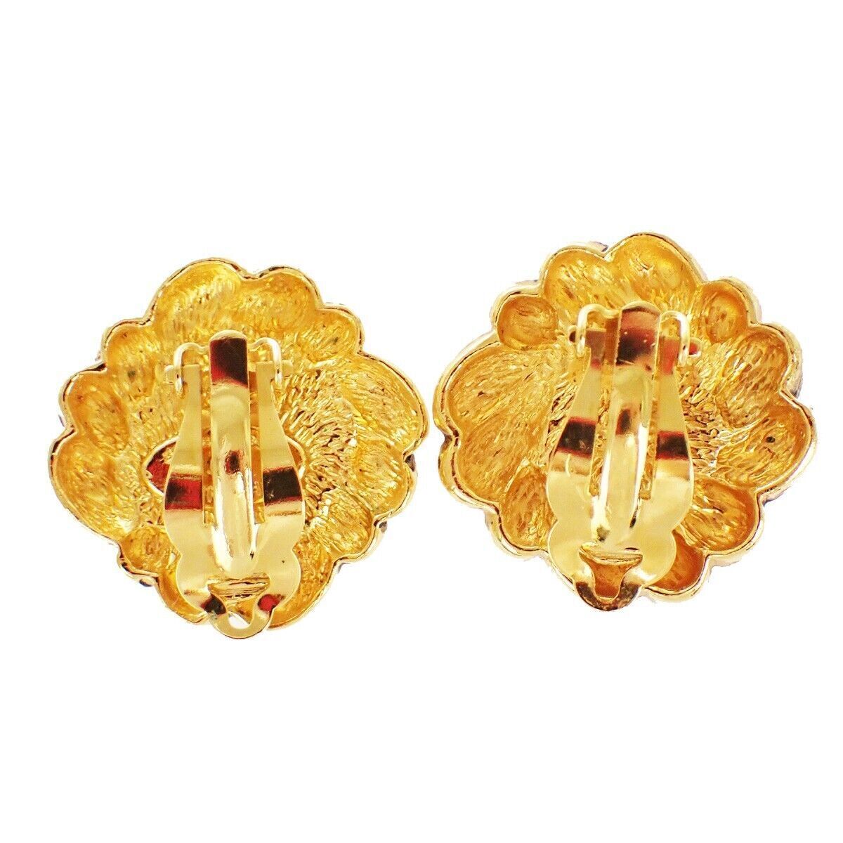 CHANEL Imitation Pearl Button Earrings Clip-On GHW France Vintage 33RH326