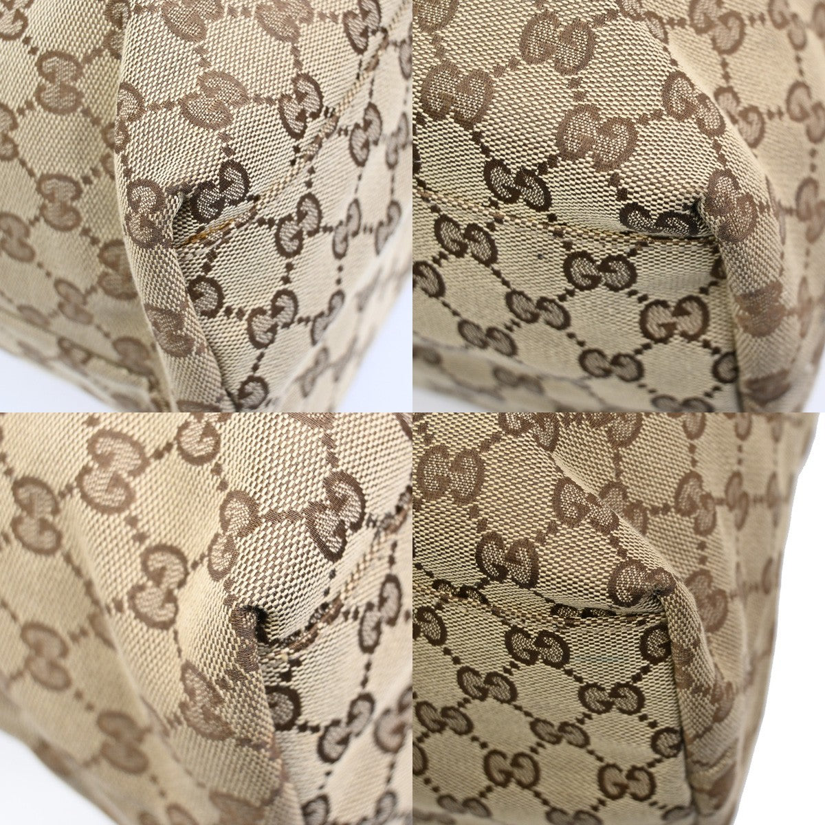 GUCCI Sherry GG Pattern Mothers Shoulder Tote Bag Canvas Leather Brown 85KB282