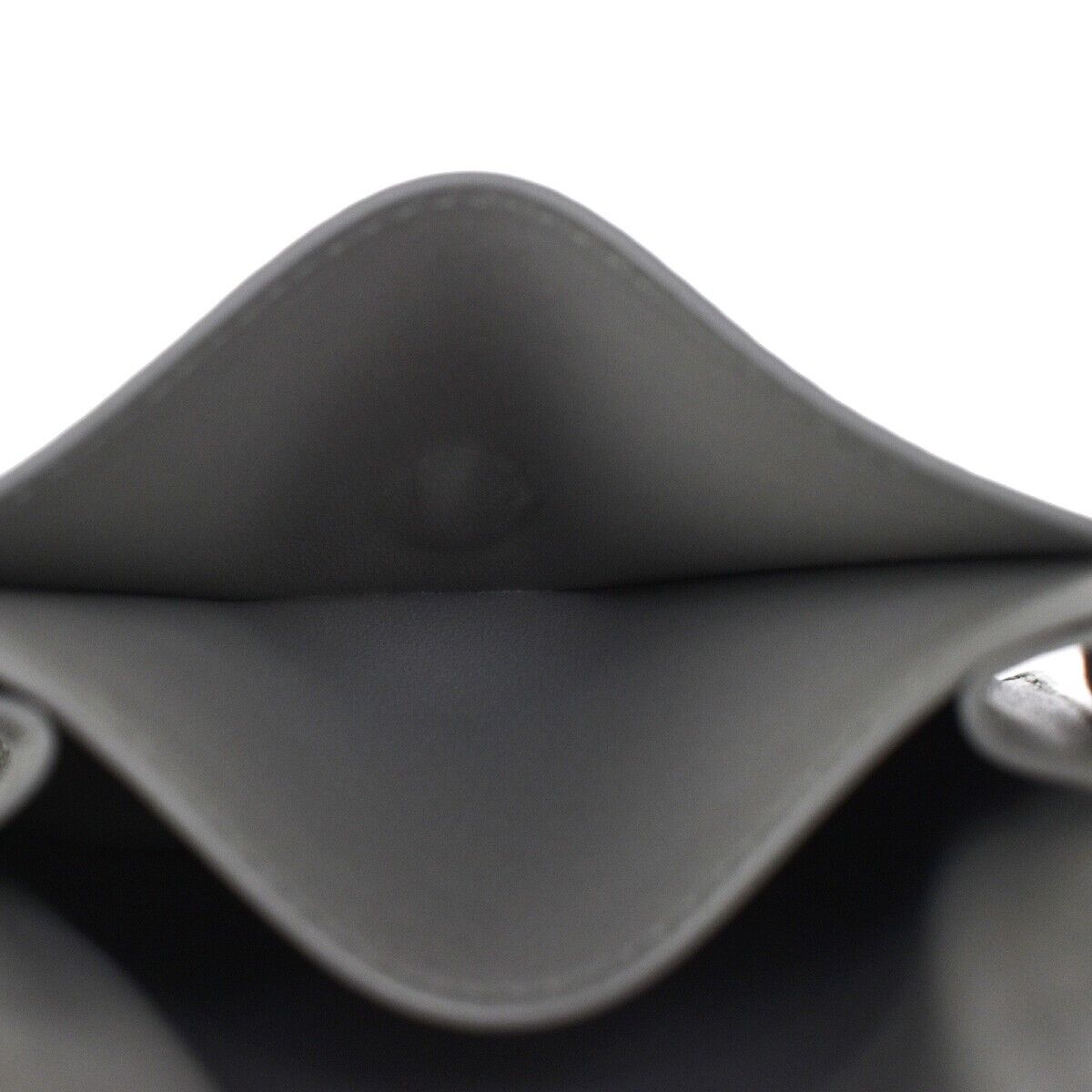 BOTTEGA VENETA Logo Intrecciato Bifold Card Case Leather Gray Italy 65RC264