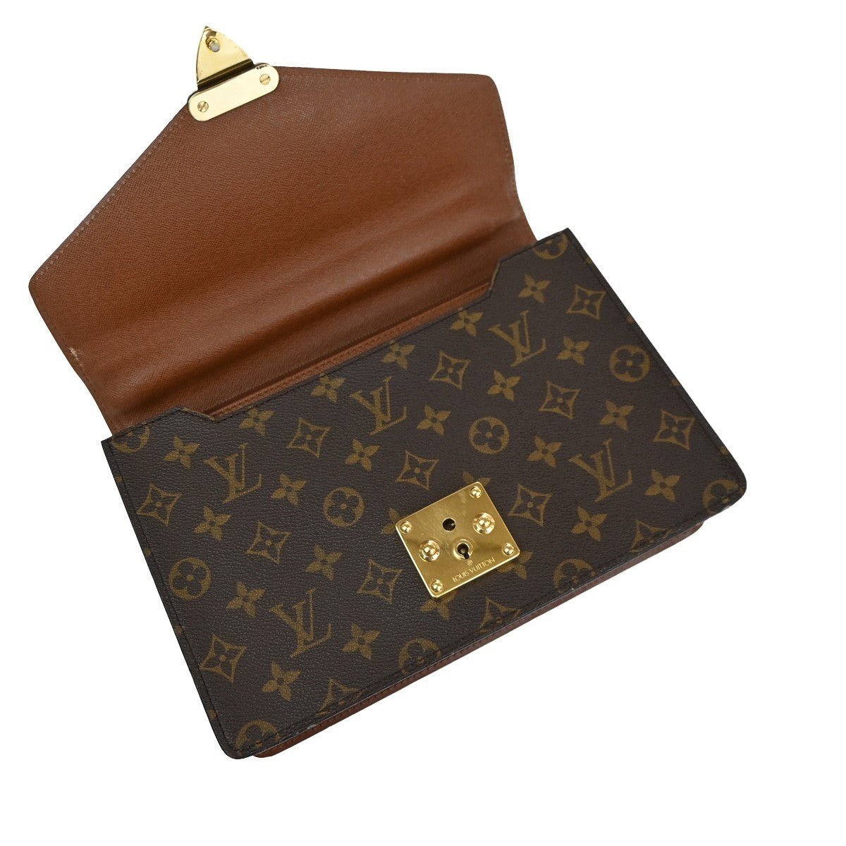LOUIS VUITTON Concorde Hand Bag Monogram Leather Brown France M51190 82MA626