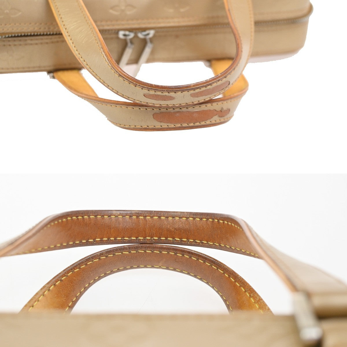 LOUIS VUITTON Shelton Hand Bag Monogram Mat Leather Gold France M55177 34KC917