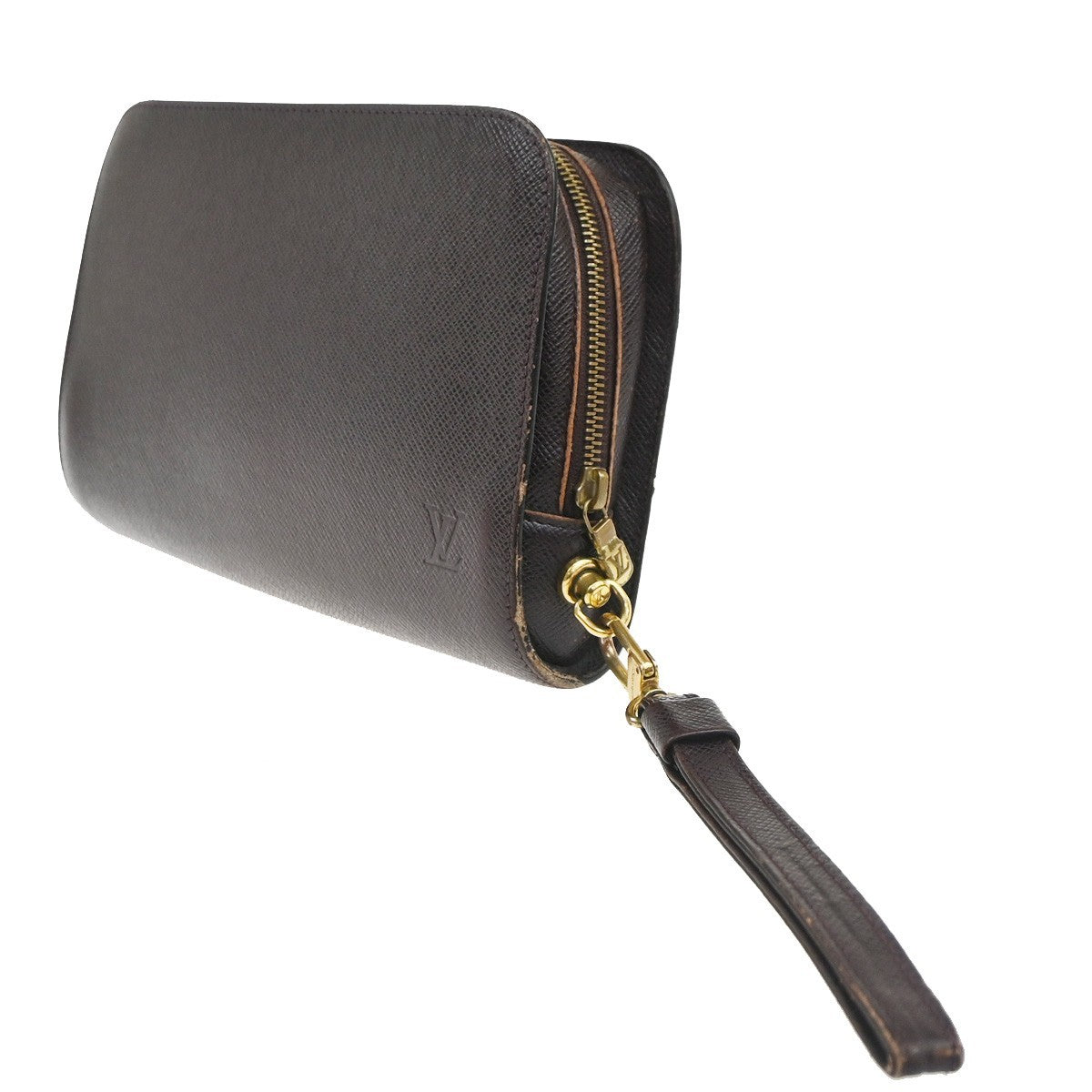 38.Live LOUIS VUITTON Baikal Hand Bag Taiga Leather Acajou M30186 02MA157