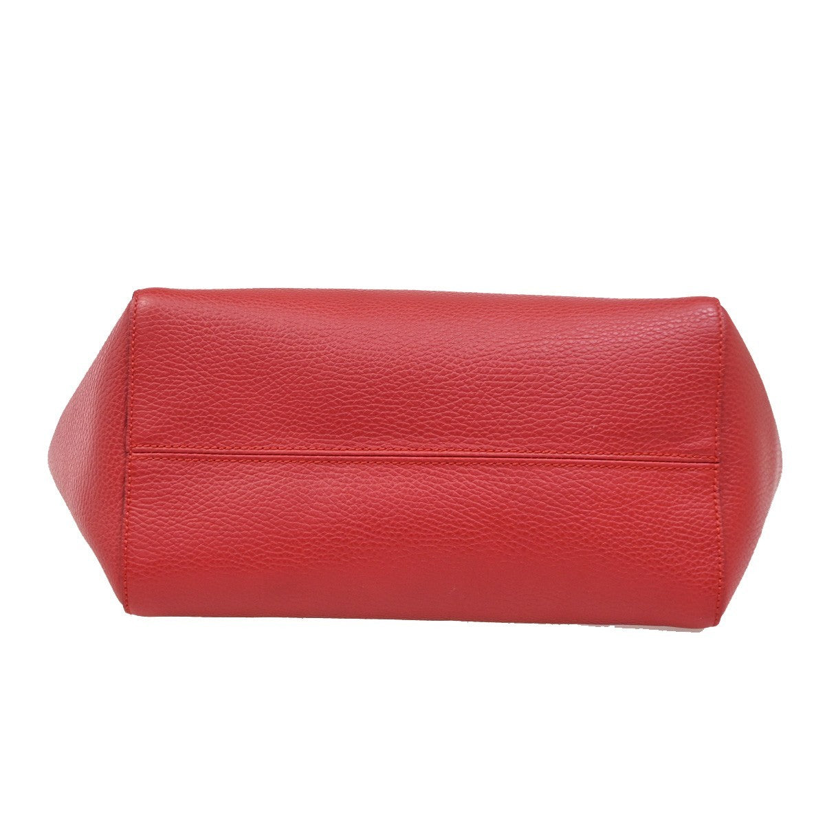 GUCCI Logo Swing Tote Shoulder Bag Pebbled Leather Red GHW Itlay 16KB765