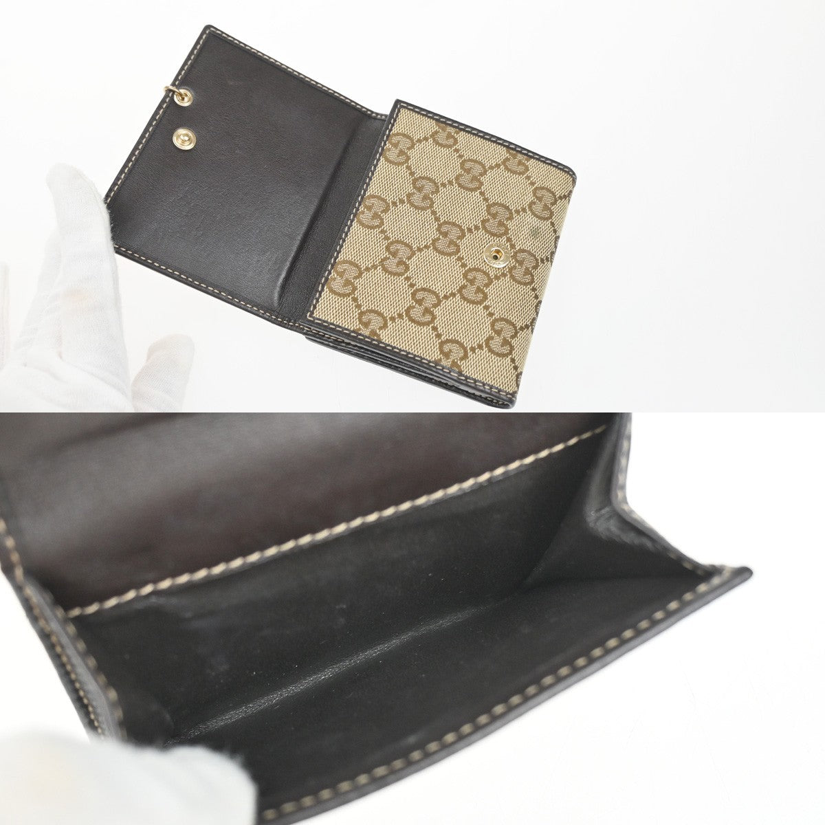 GUCCI Guccioli Chihuahua GG Bifold Wallet Purse Canvas Leather BN Italy 31YJ160