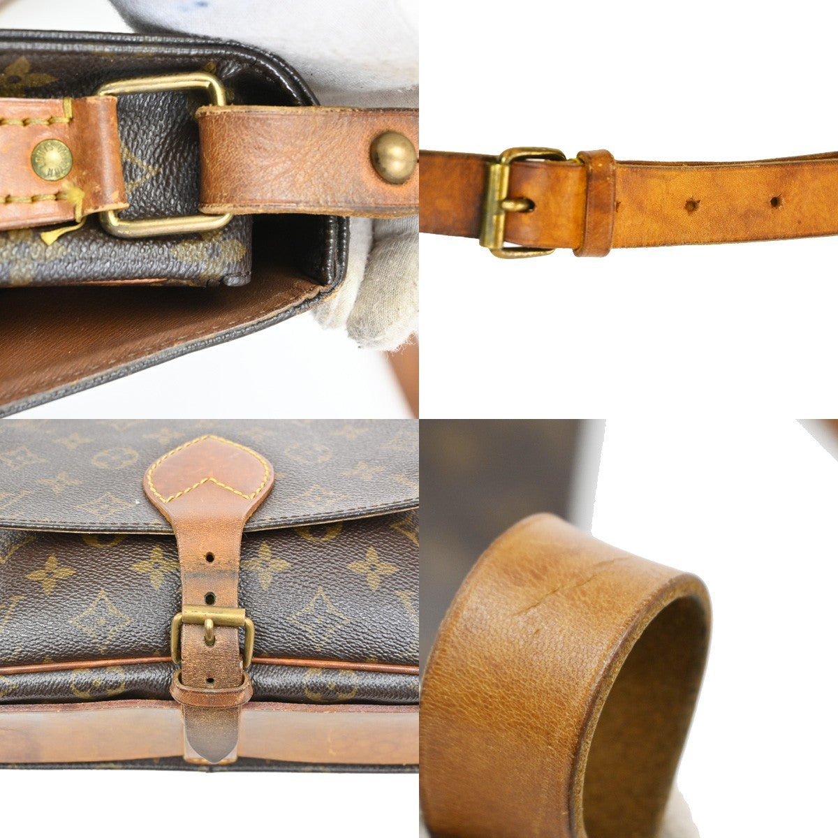 LOUIS VUITTON Cartouchiere GM Shoulder Bag Monogram Leather Brown M51252 64KB581