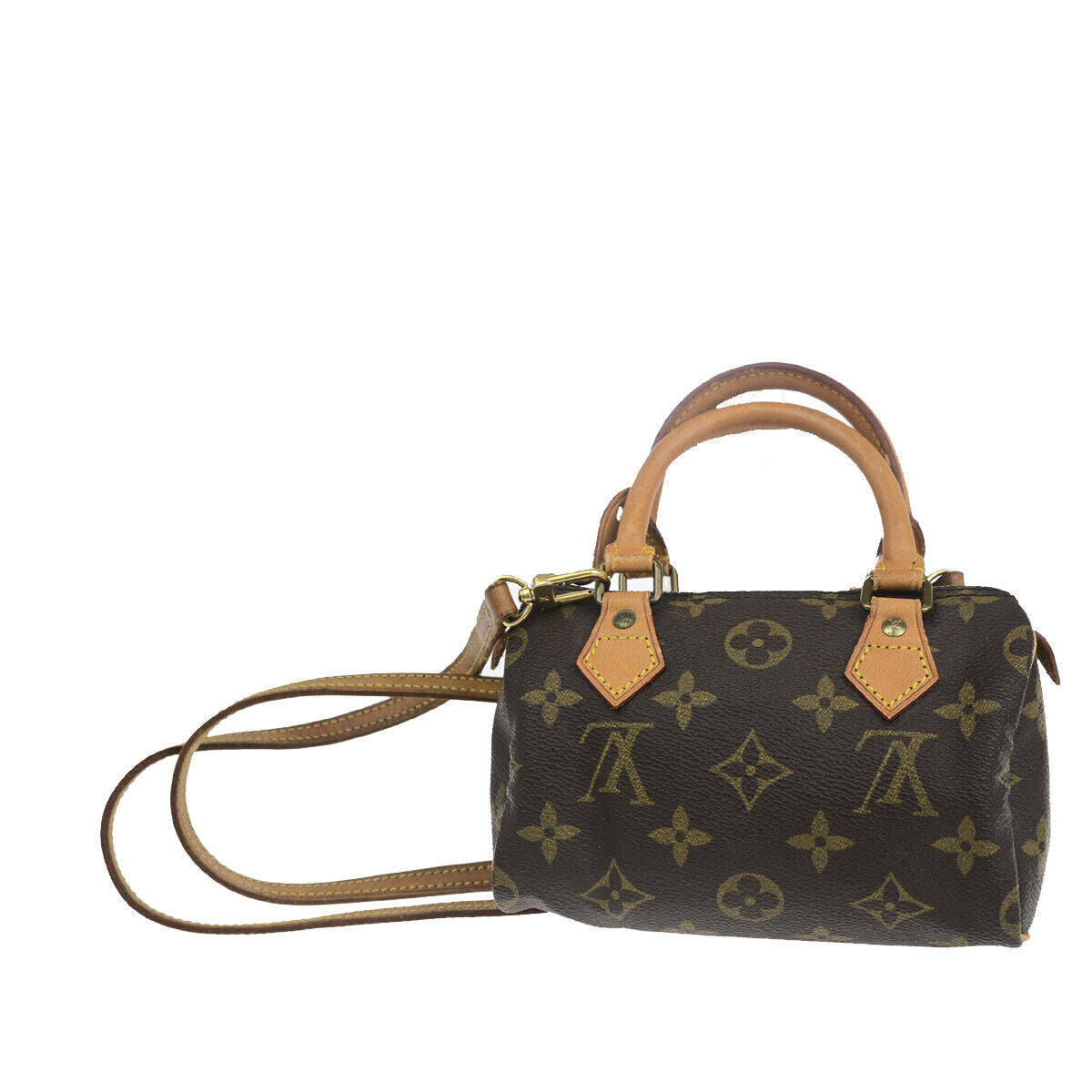 LOUIS VUITTON Mini Speedy 2Way Hand Bag Monogram Leather Brown M41534 97YF355