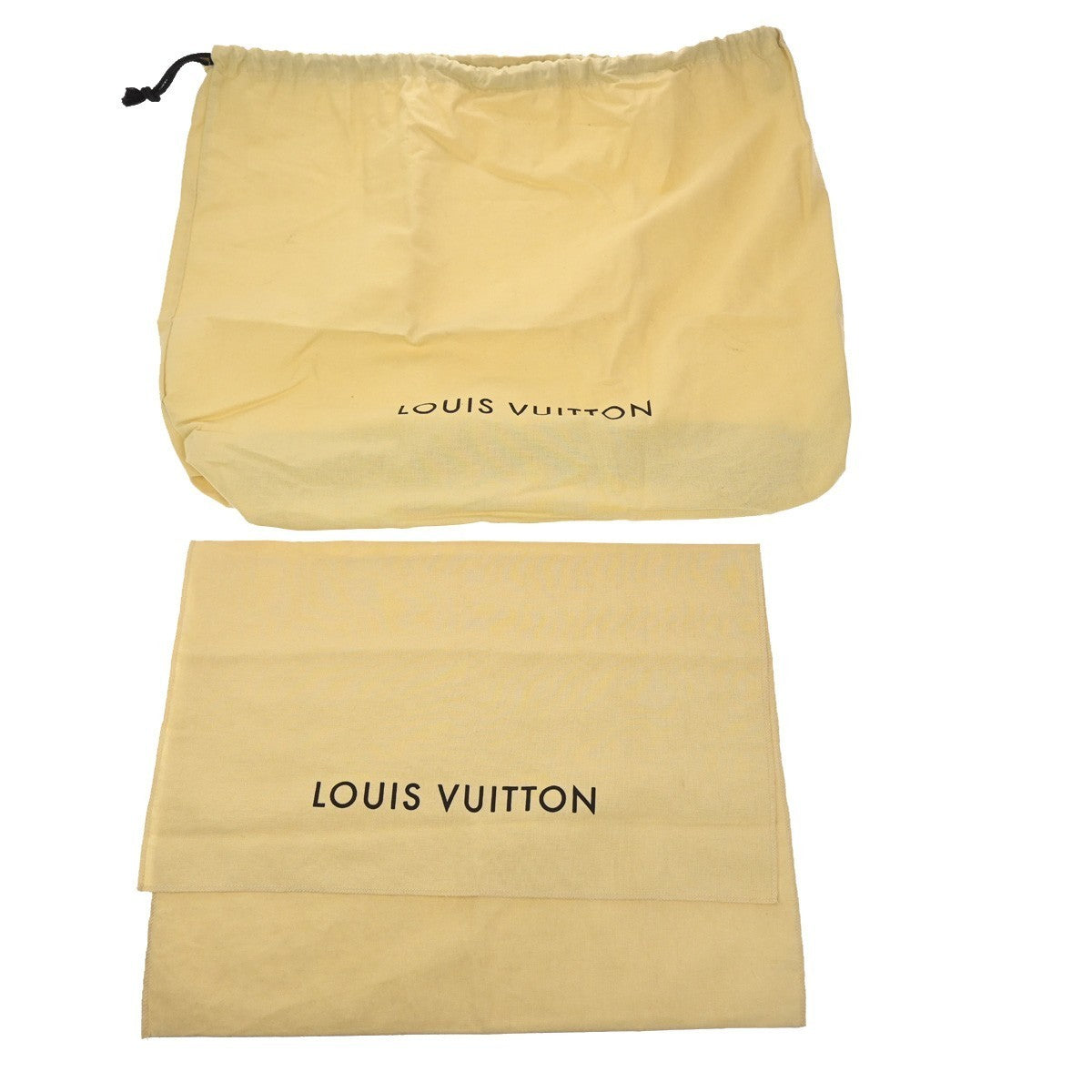 LOUIS VUITTON Logo 10 Set Dust Bag Drawstring Canvas Cotton Beige Brown 09KC113