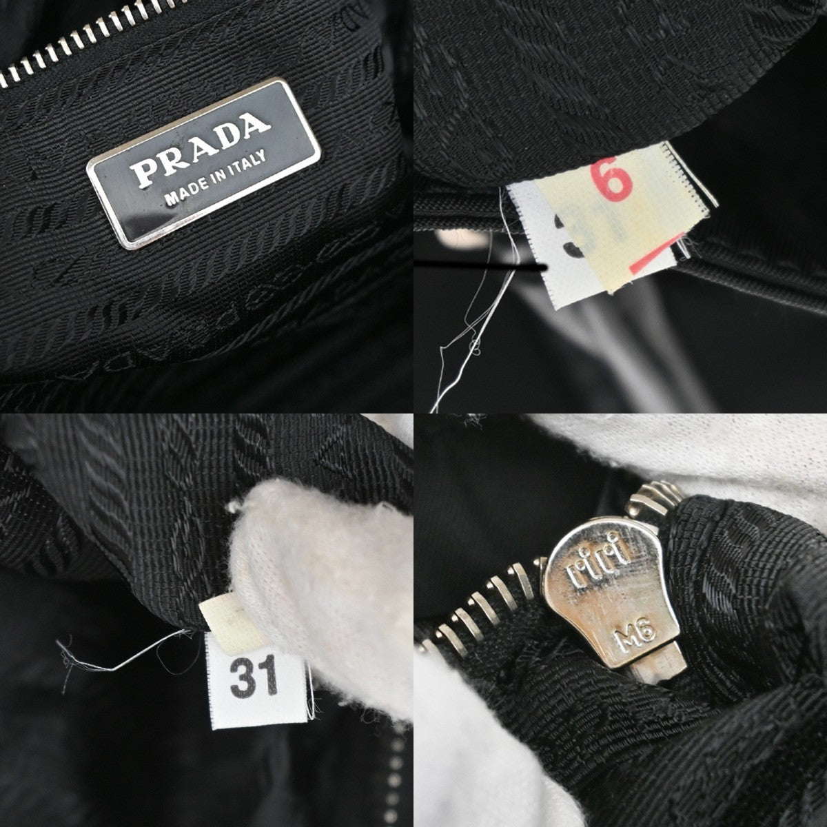 PRADA MILANO Logo Tessuto Shoulder Tote Bag Nylon Leather Black Nero 80KB461