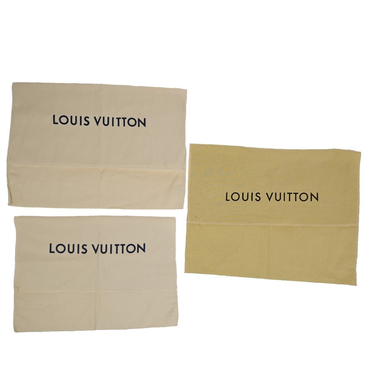 LOUIS VUITTON Logo 10 Set Dust Bags Drawstring Canvas Cotton Beige Brown 09DA260