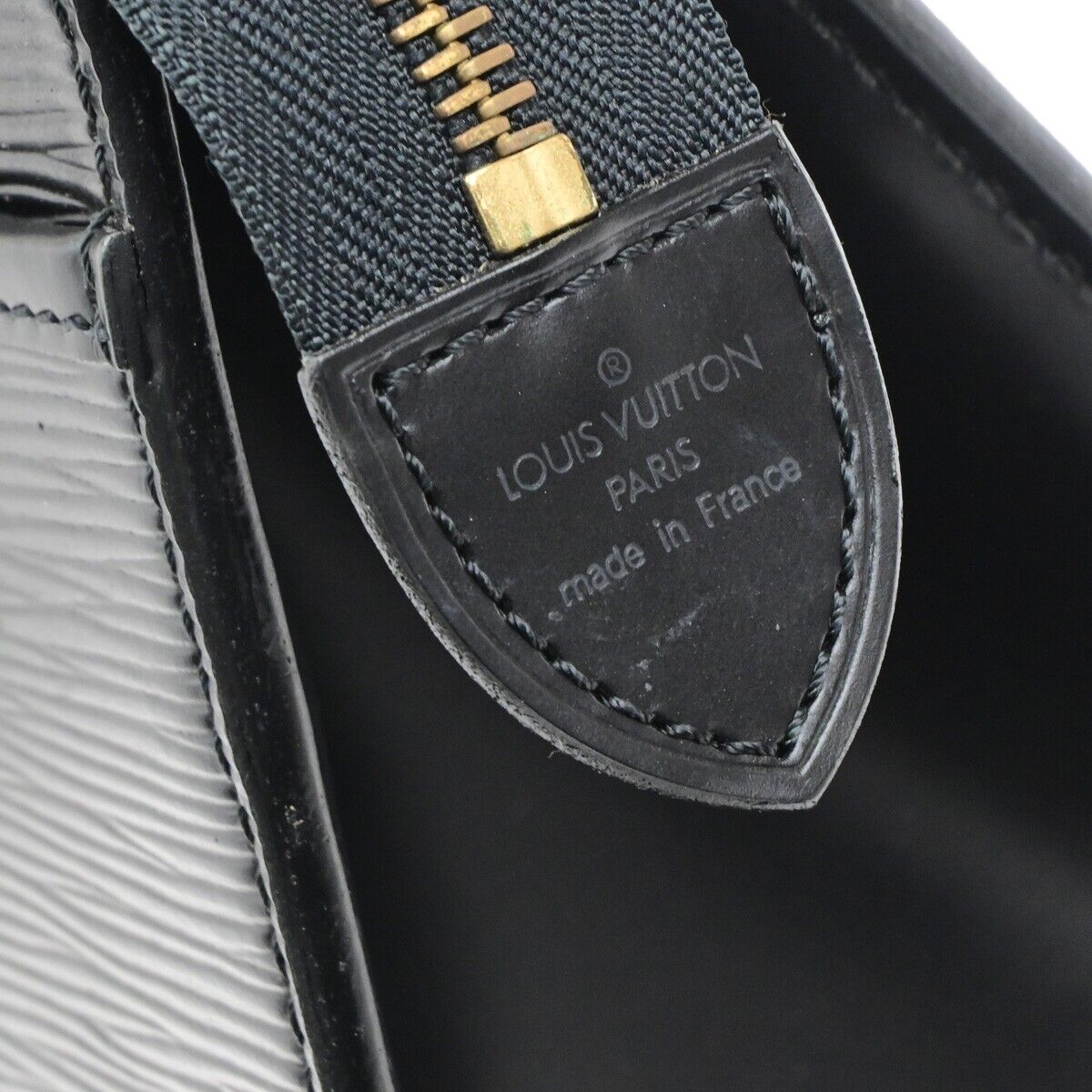 LOUIS VUITTON LV Logo Riviera Hand Bag Epi Leather Black France M48182 65ED659