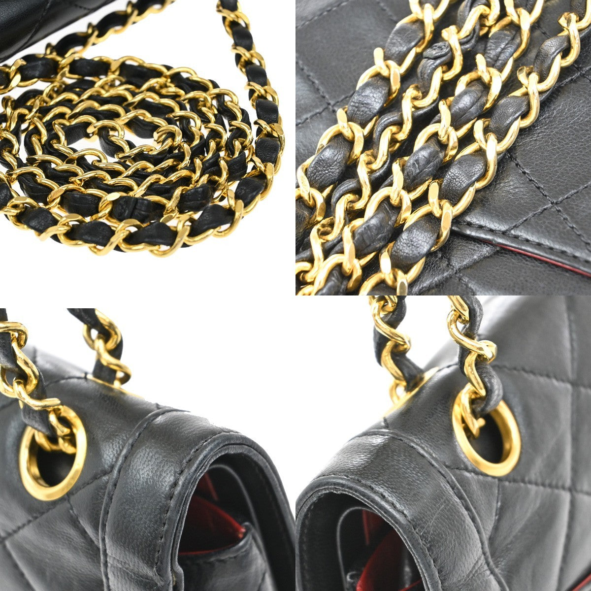 CHANEL PARIS CC Logo Matelasse Chain Mini Shoulder Bag Leather Black 330RF613
