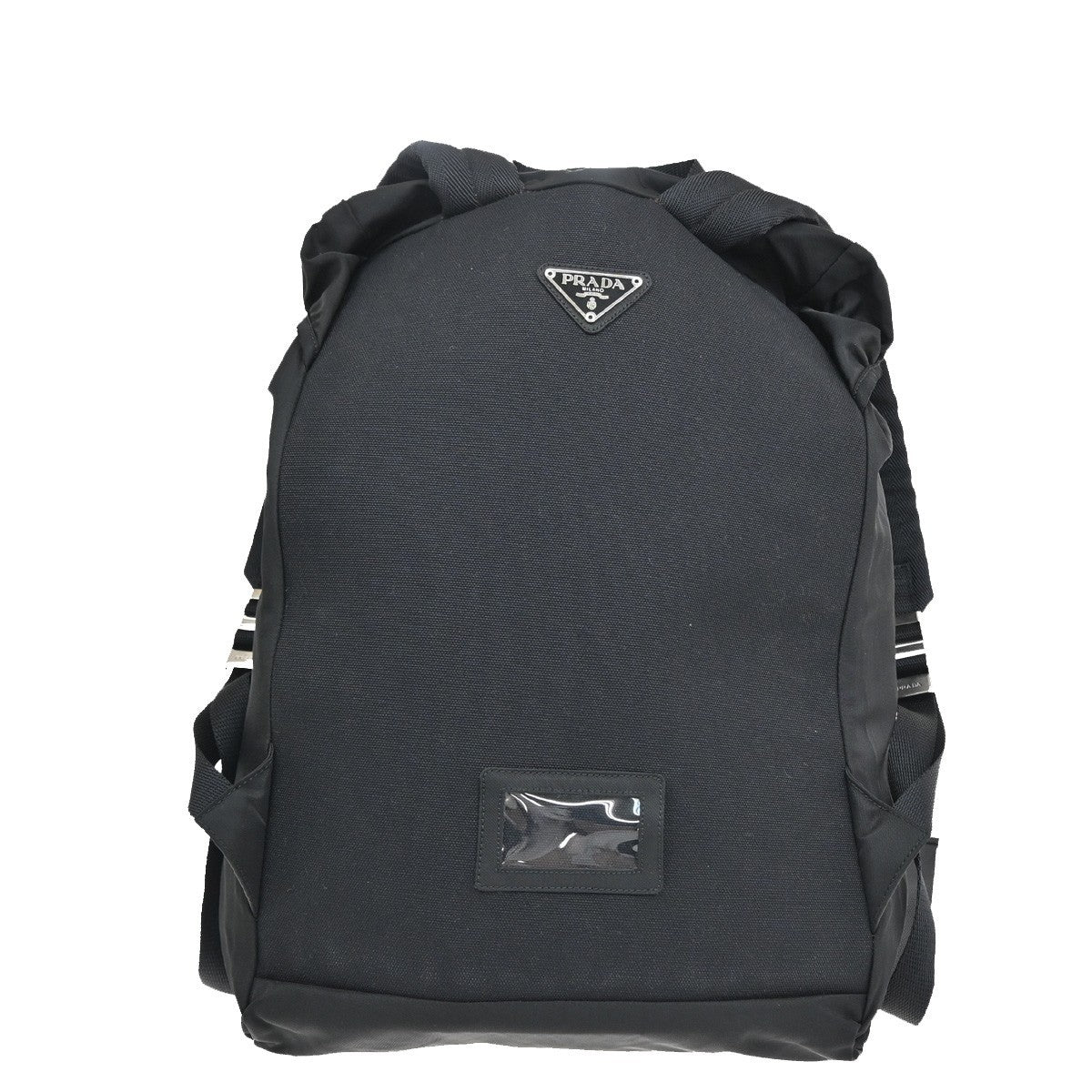 PRADA Logo Tessuto Backpack Bag Nylon Black Nero SHW Italy 20EF402