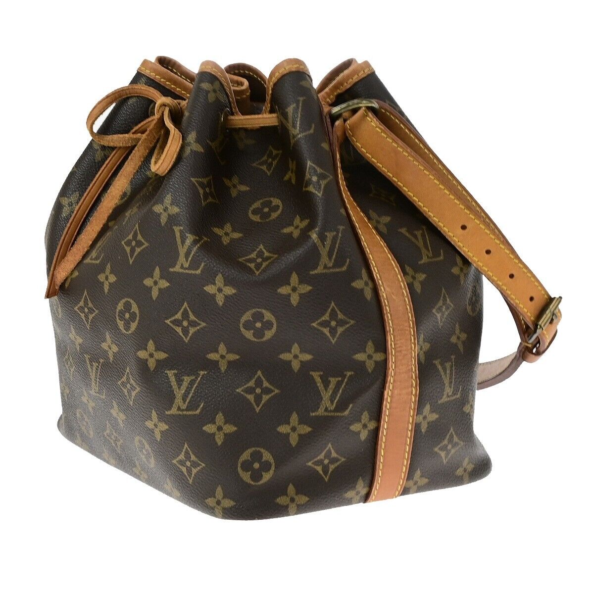 LOUIS VUITTON Petit Noe Drawstring Shoulder Bag Monogram Leather M42226 85EC957