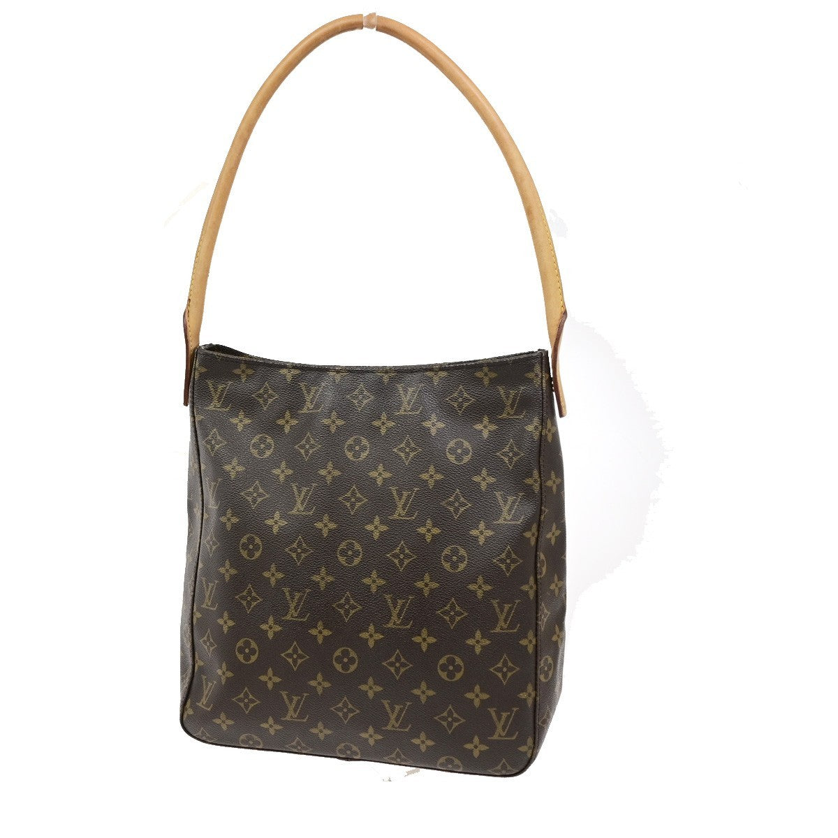 LOUIS VUITTON Logo Looping GM Shoulder Bag Monogram Leather Brown M51145 18KD169