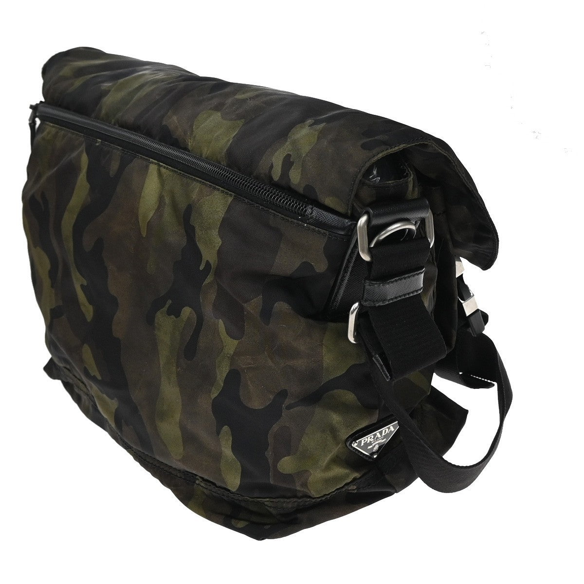 PRADA Tessuto Crossbody Camouflage Shoulder Bag Nylon Leather GN SHW 77KP101