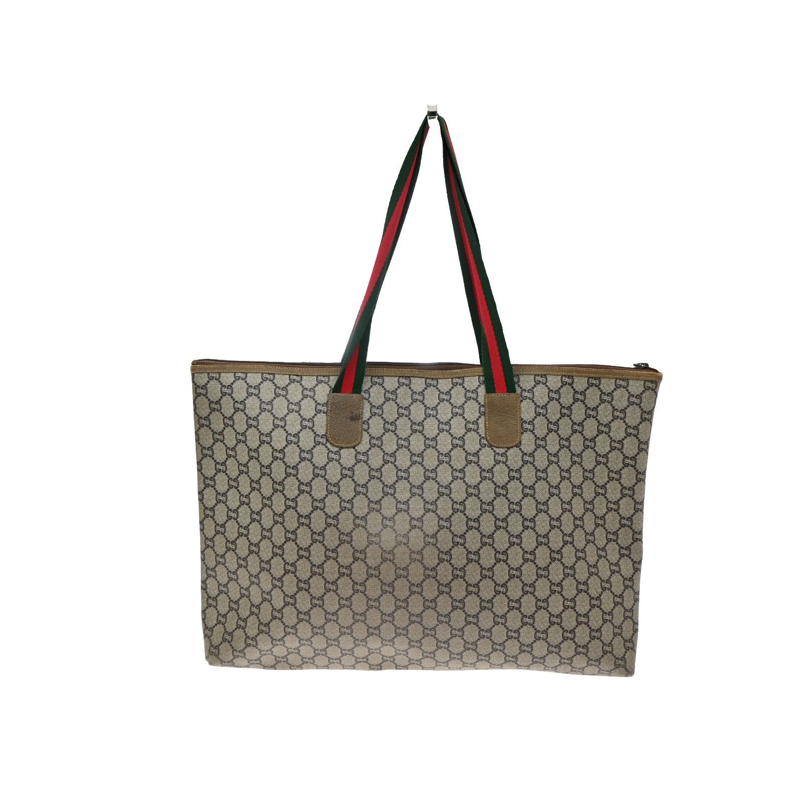 GUCCI PLUS GG Pattern Sherry Shoulder Tote Bag PVC Leather Brown Italy 61KD125